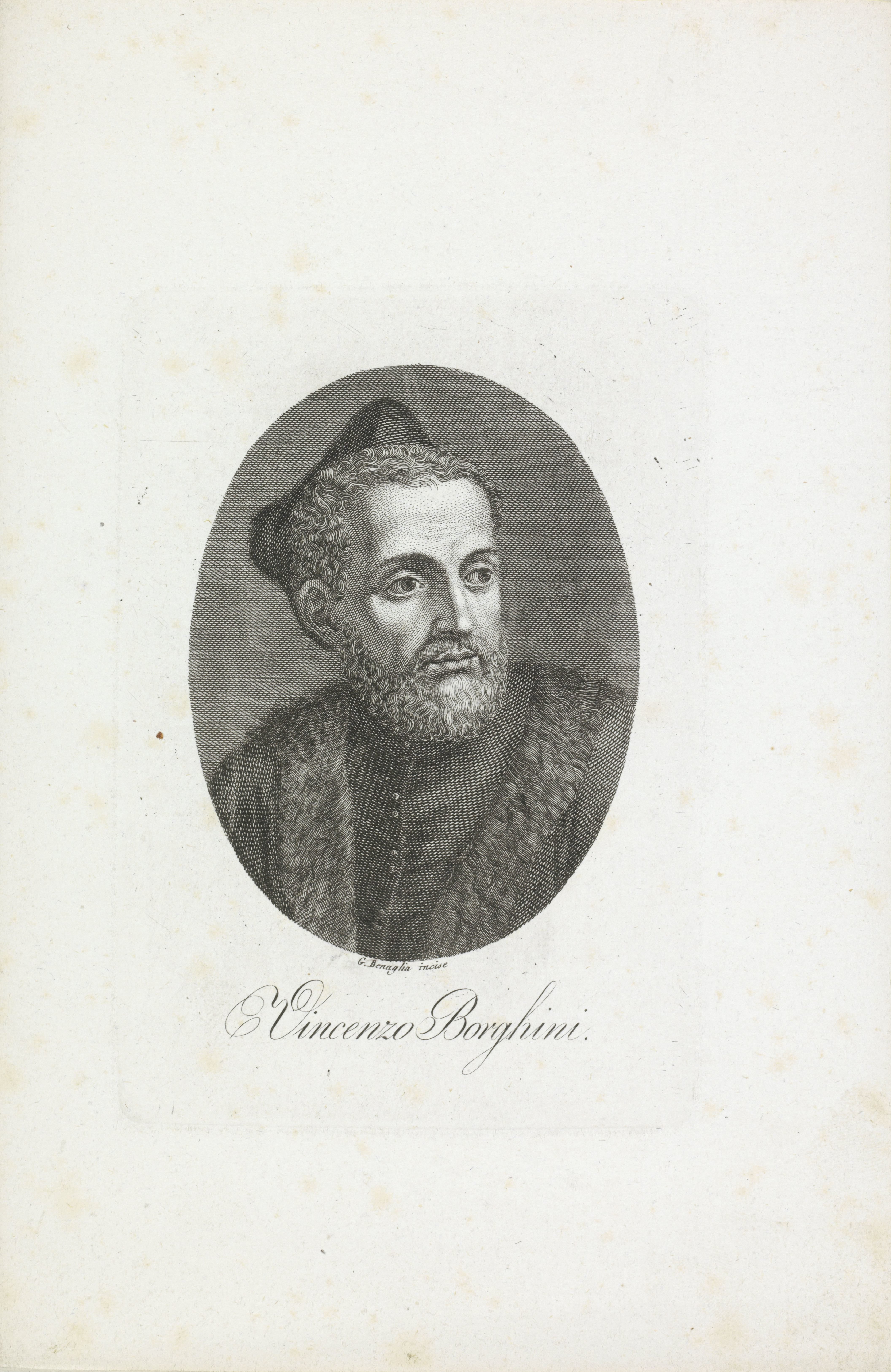 Portret van historicus en filoloog Vincenzo Borghini