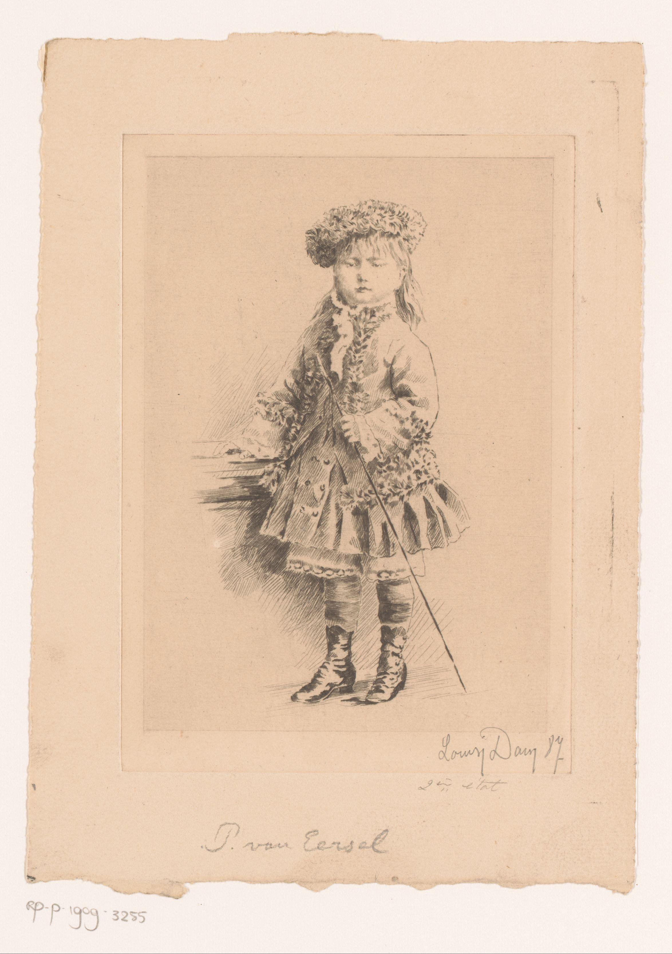 Portret van een onbekend jong meisje, mogelijk P. van Eersel