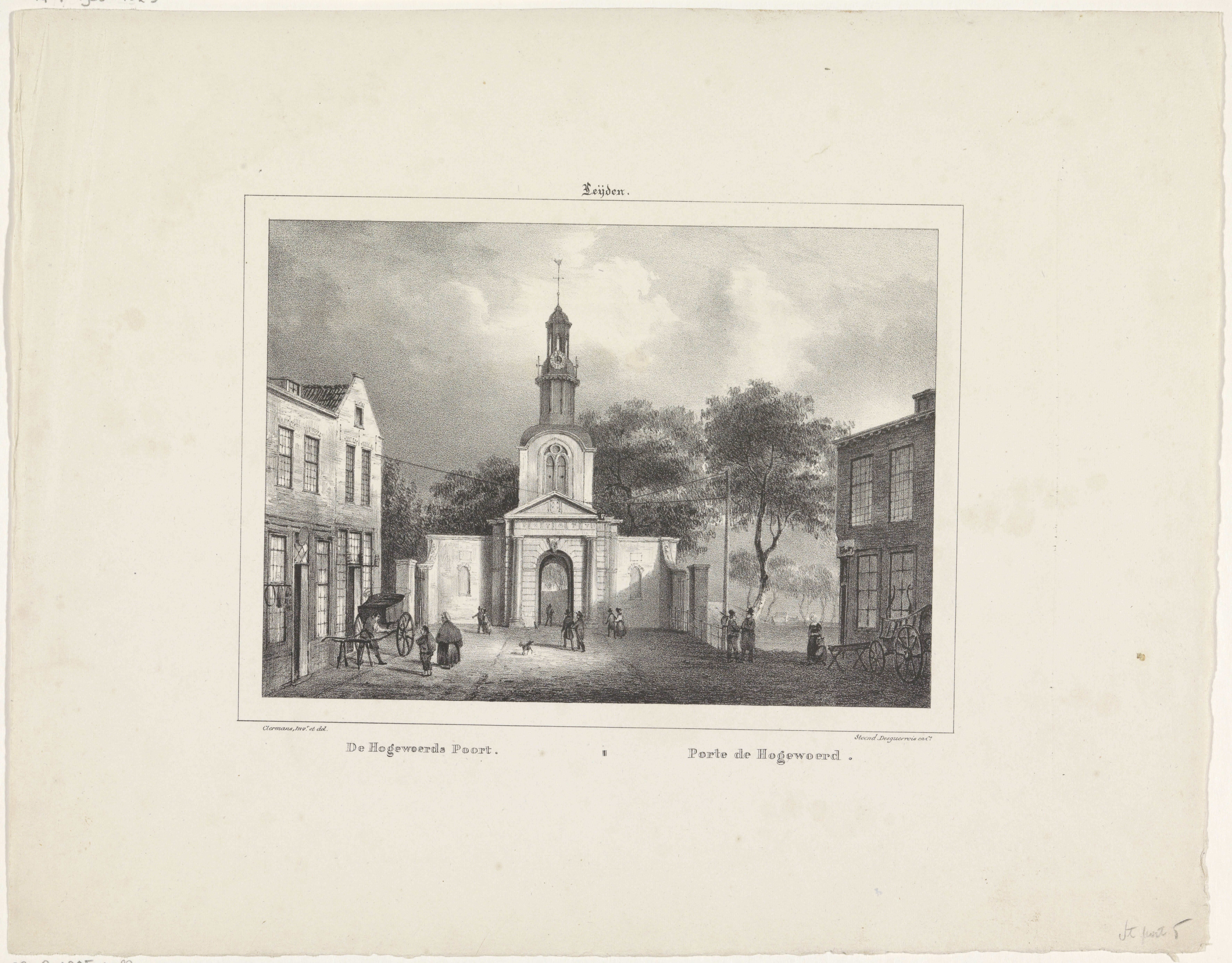 Gezicht op de Hogewoerdspoort in Leiden