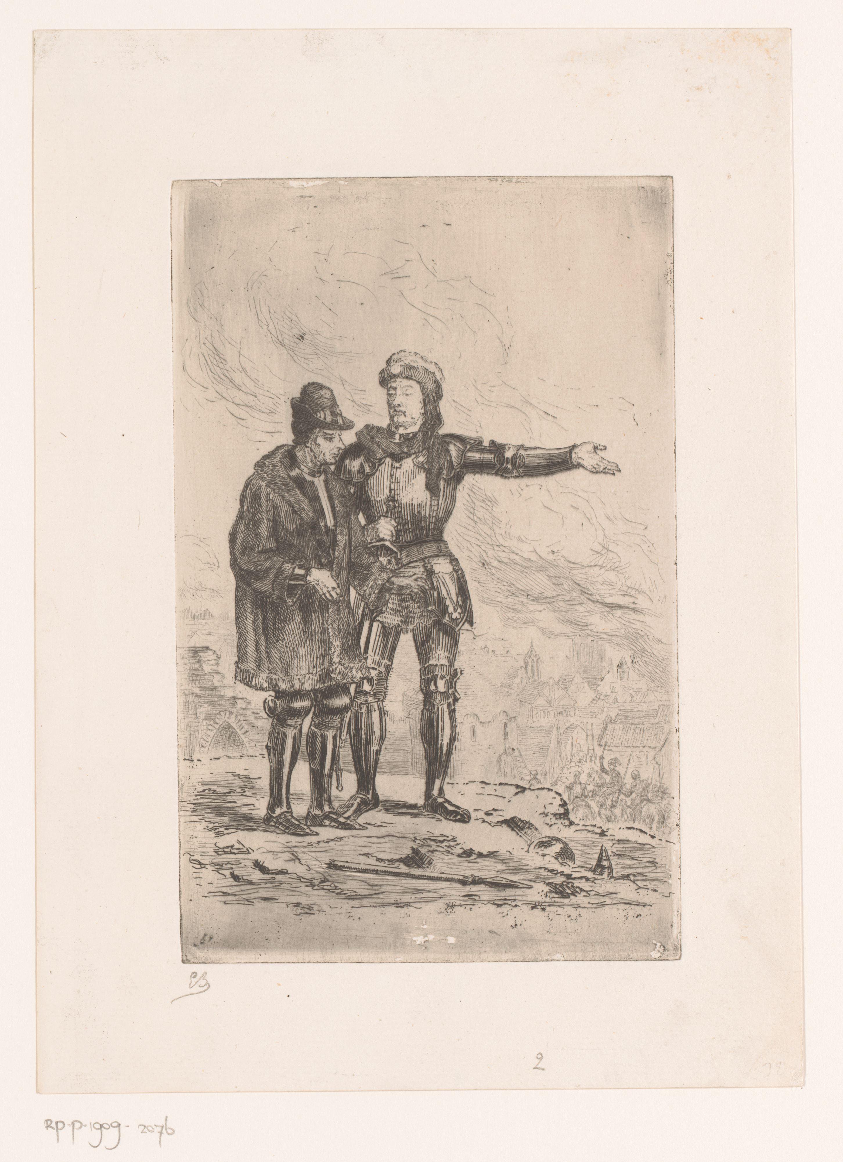 Scène uit de roman Quinten Durward