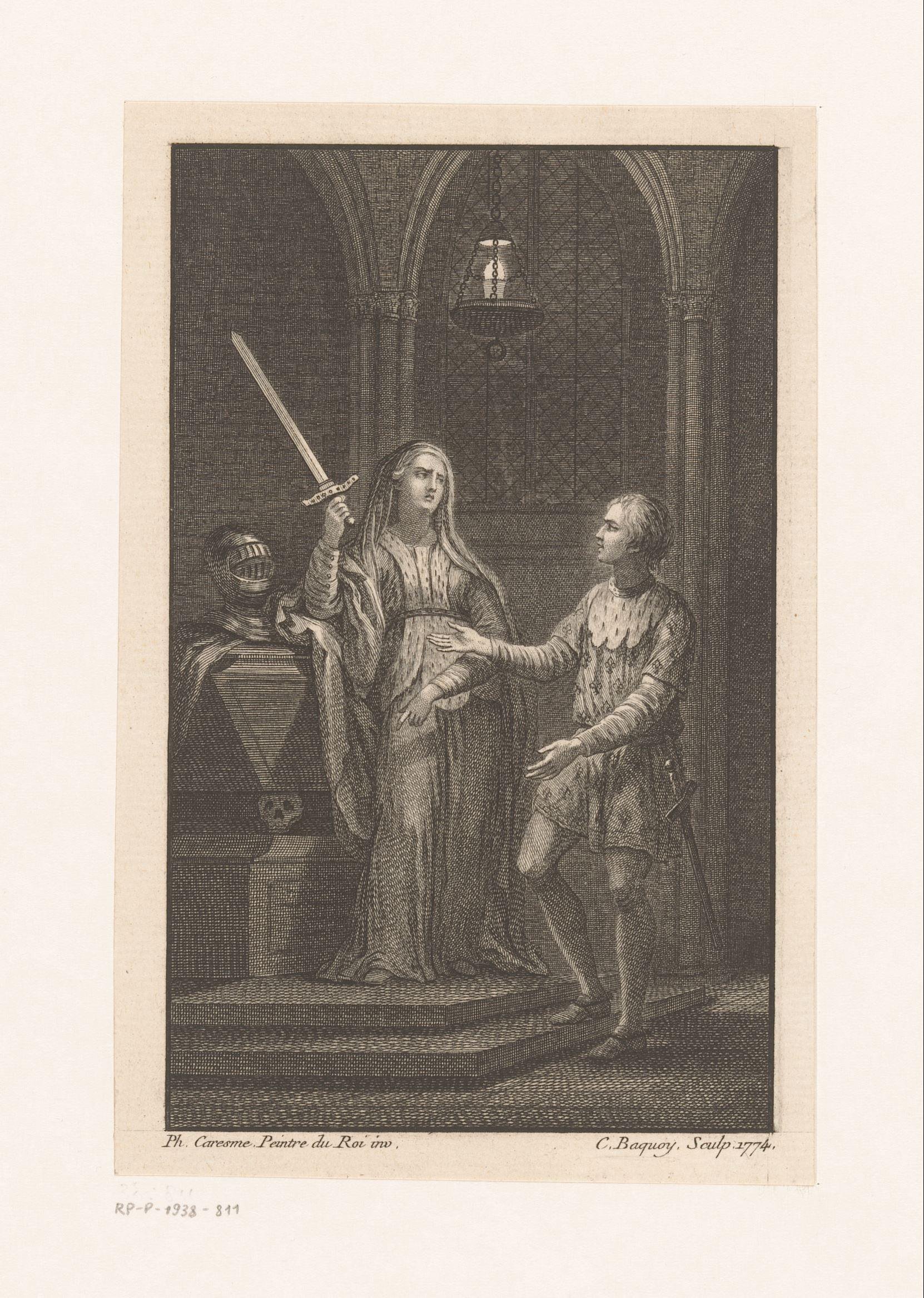Vrouw en man in kerkinterieur