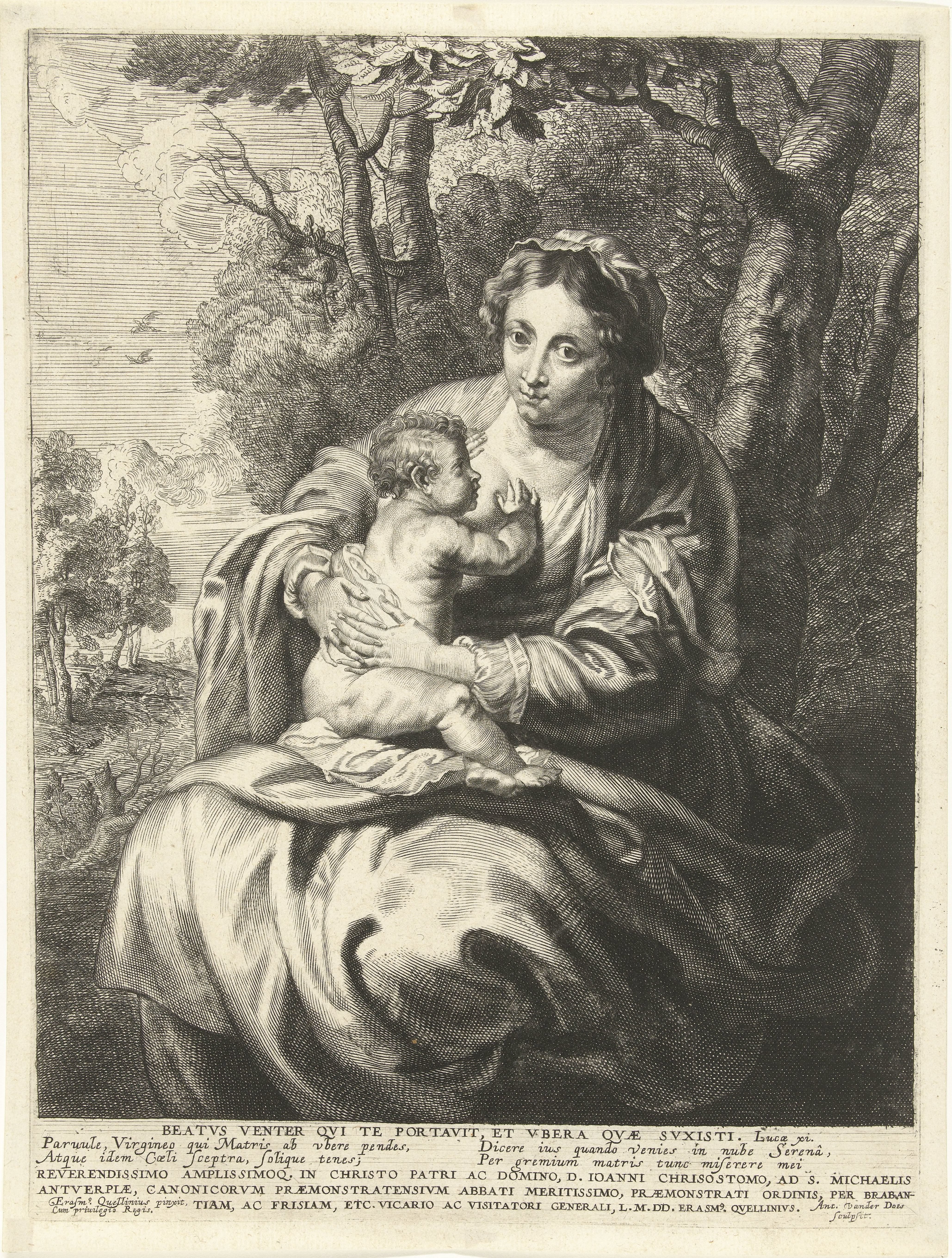 Maria met kind in landschap
