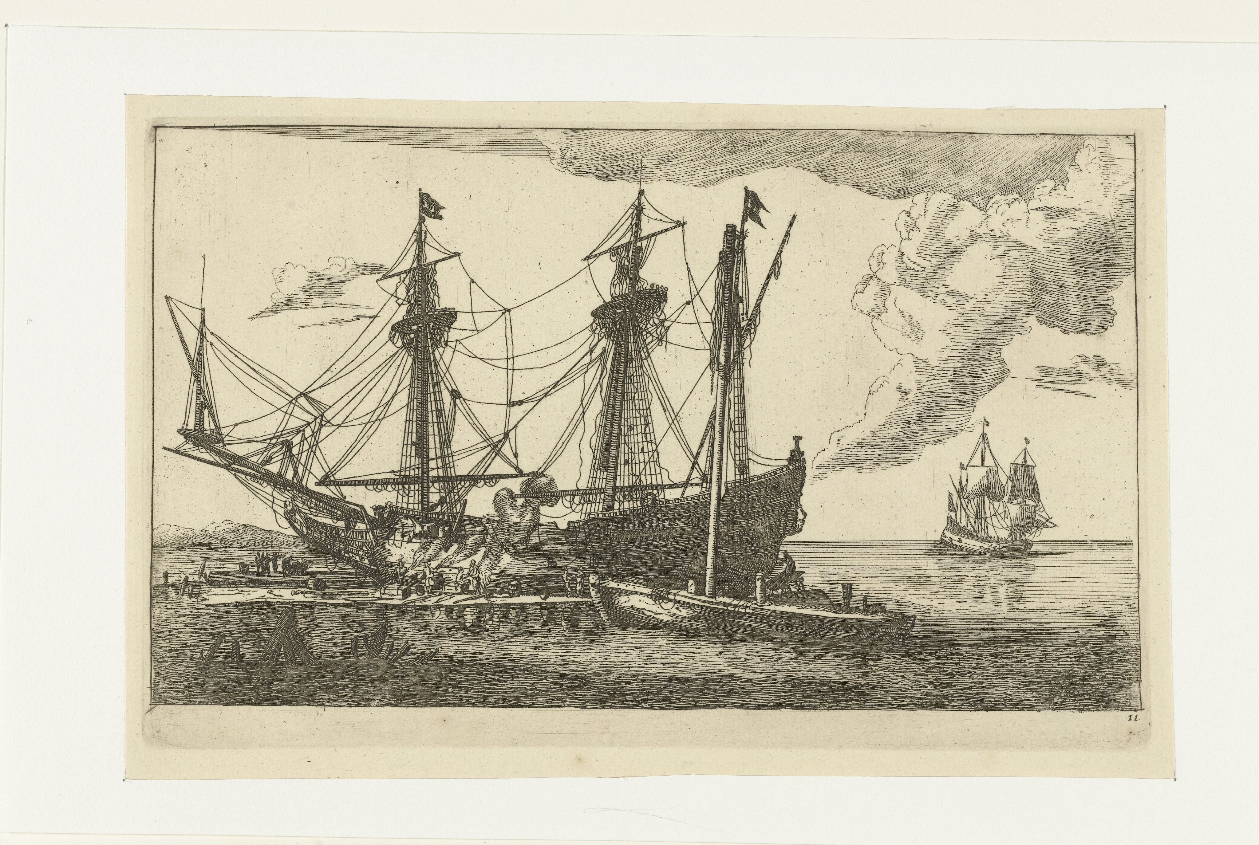 Reparaties aan de romp van een schip