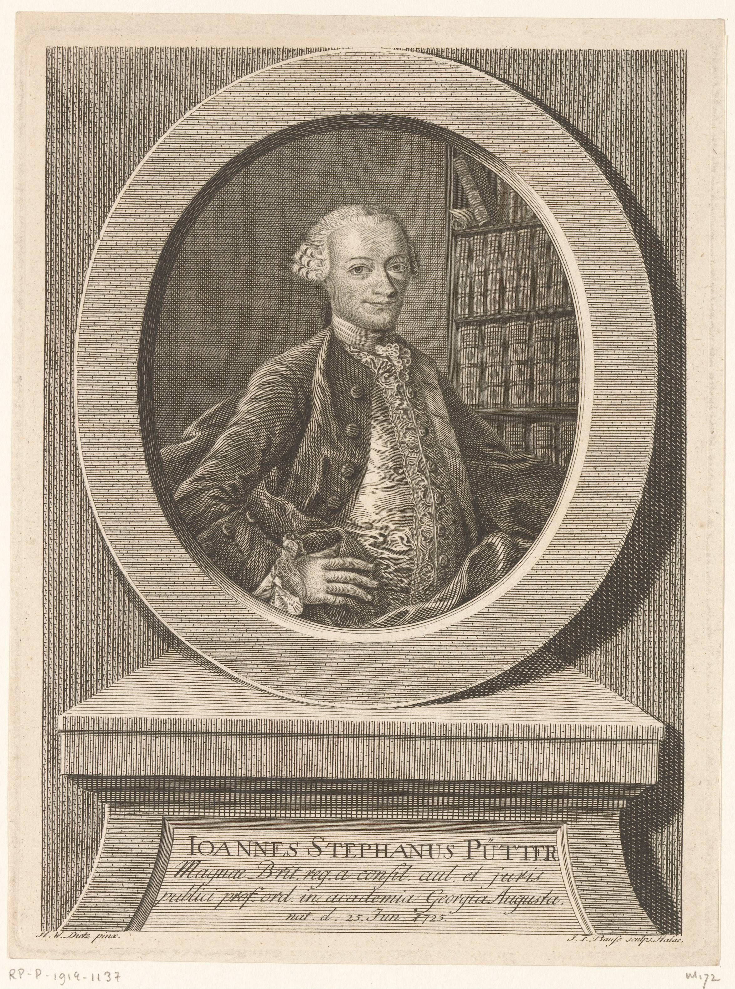 Portret van Johann Stephan Pütter