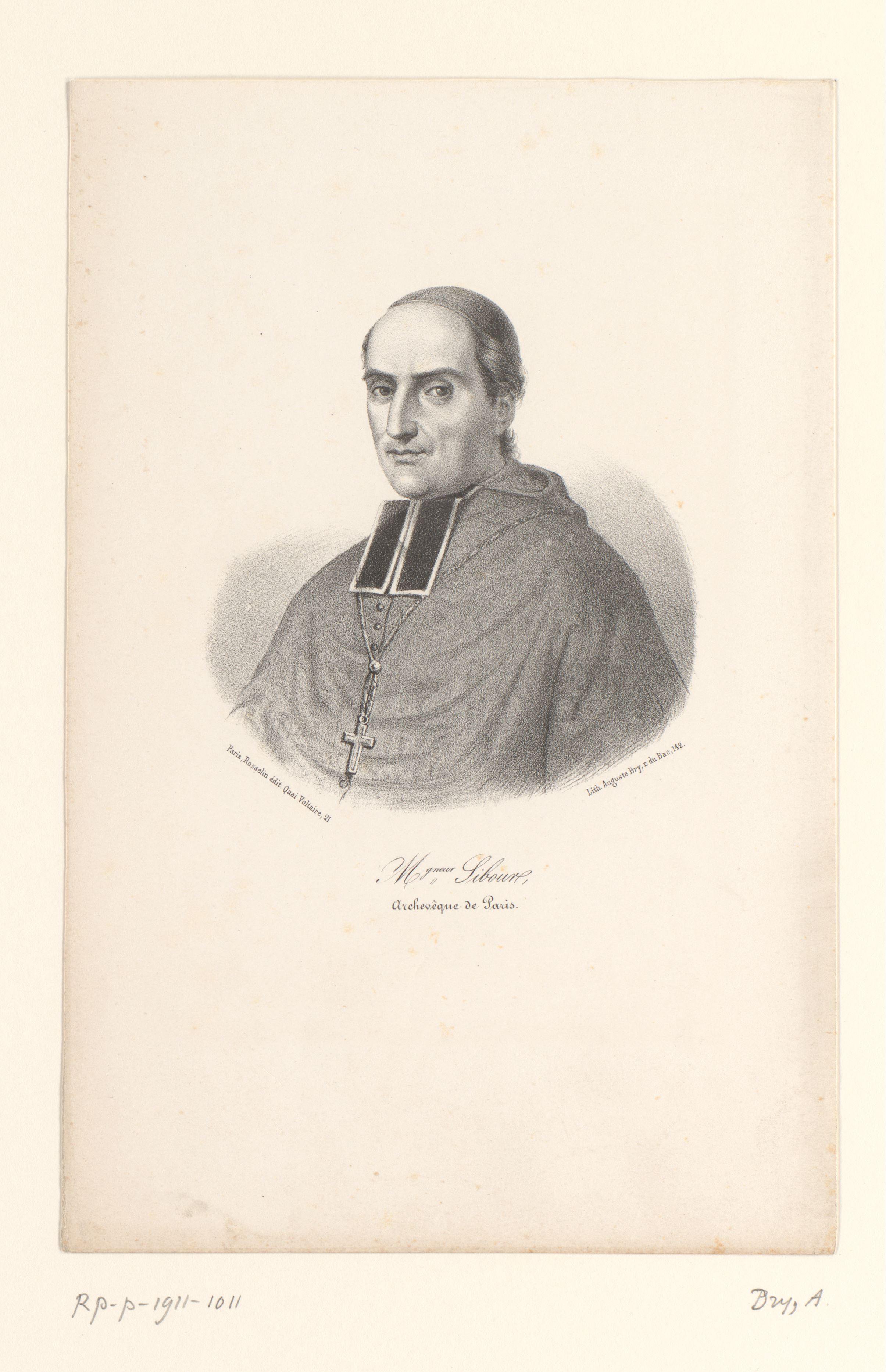 Portret van Marie-Dominique-Auguste Sibour, aartsbisschop van Parijs