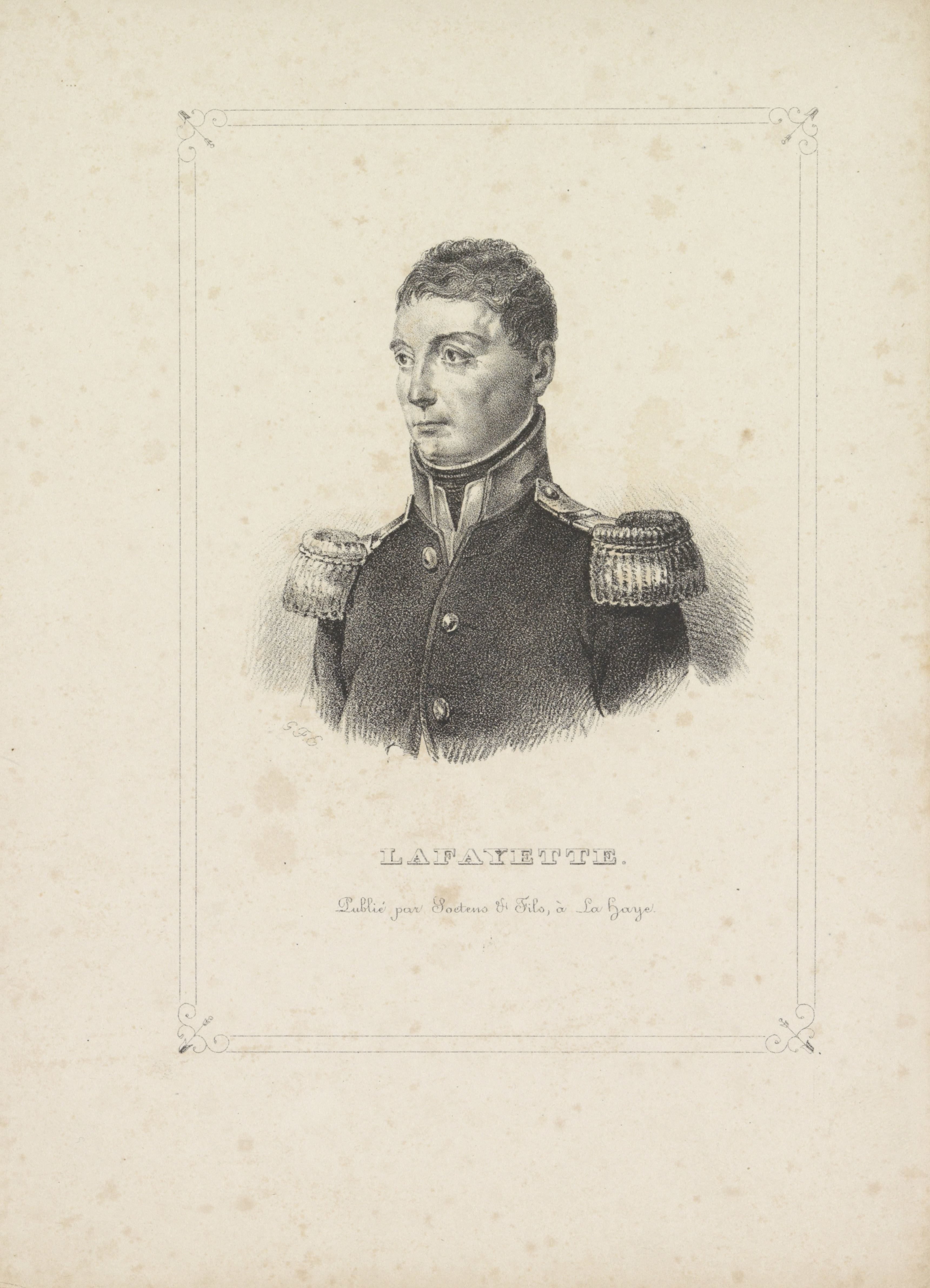 Portret van Gilbert du Motier de la Fayette