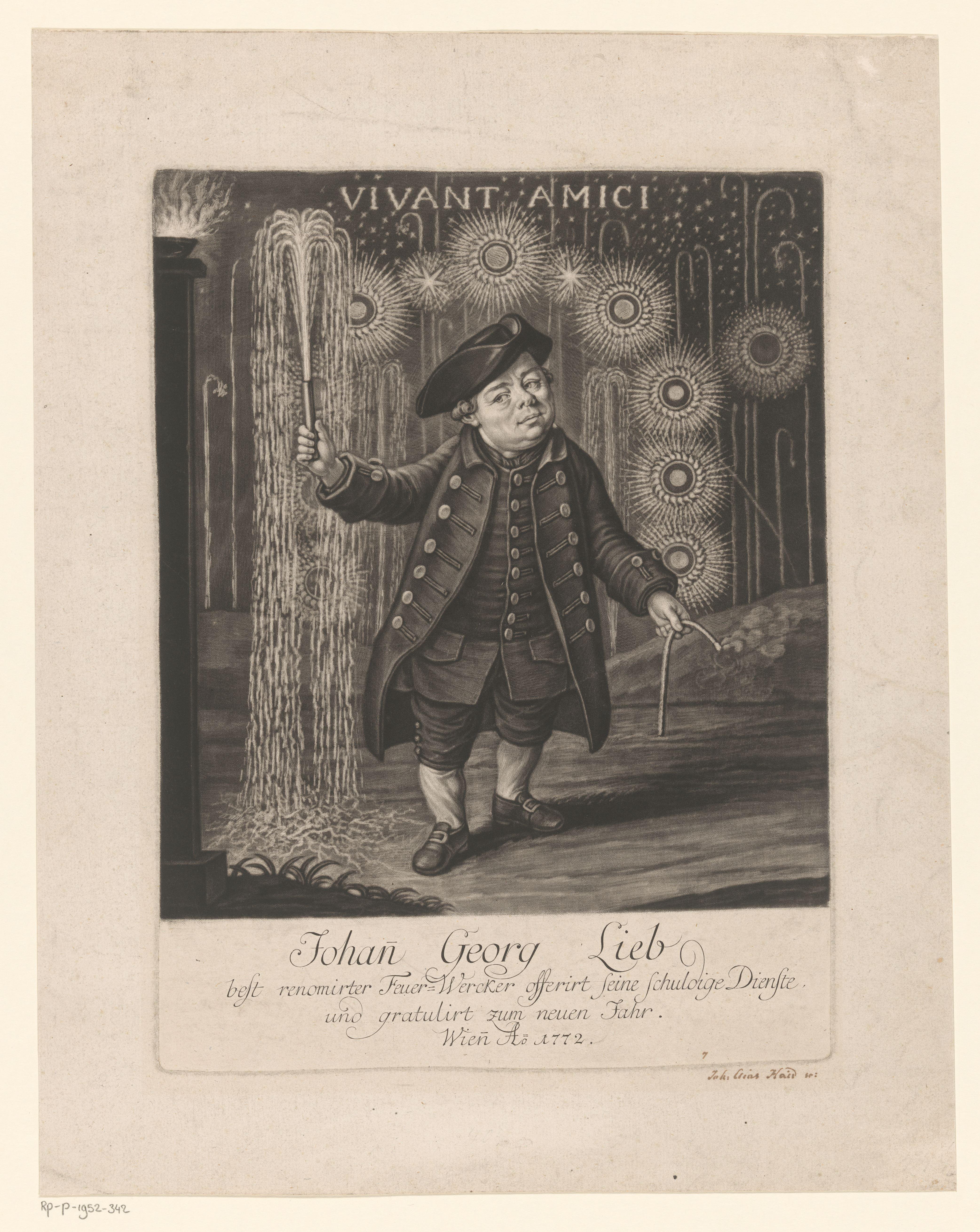 Nieuwjaarswens van de Pyrotechnicus Johan Georg Lieb