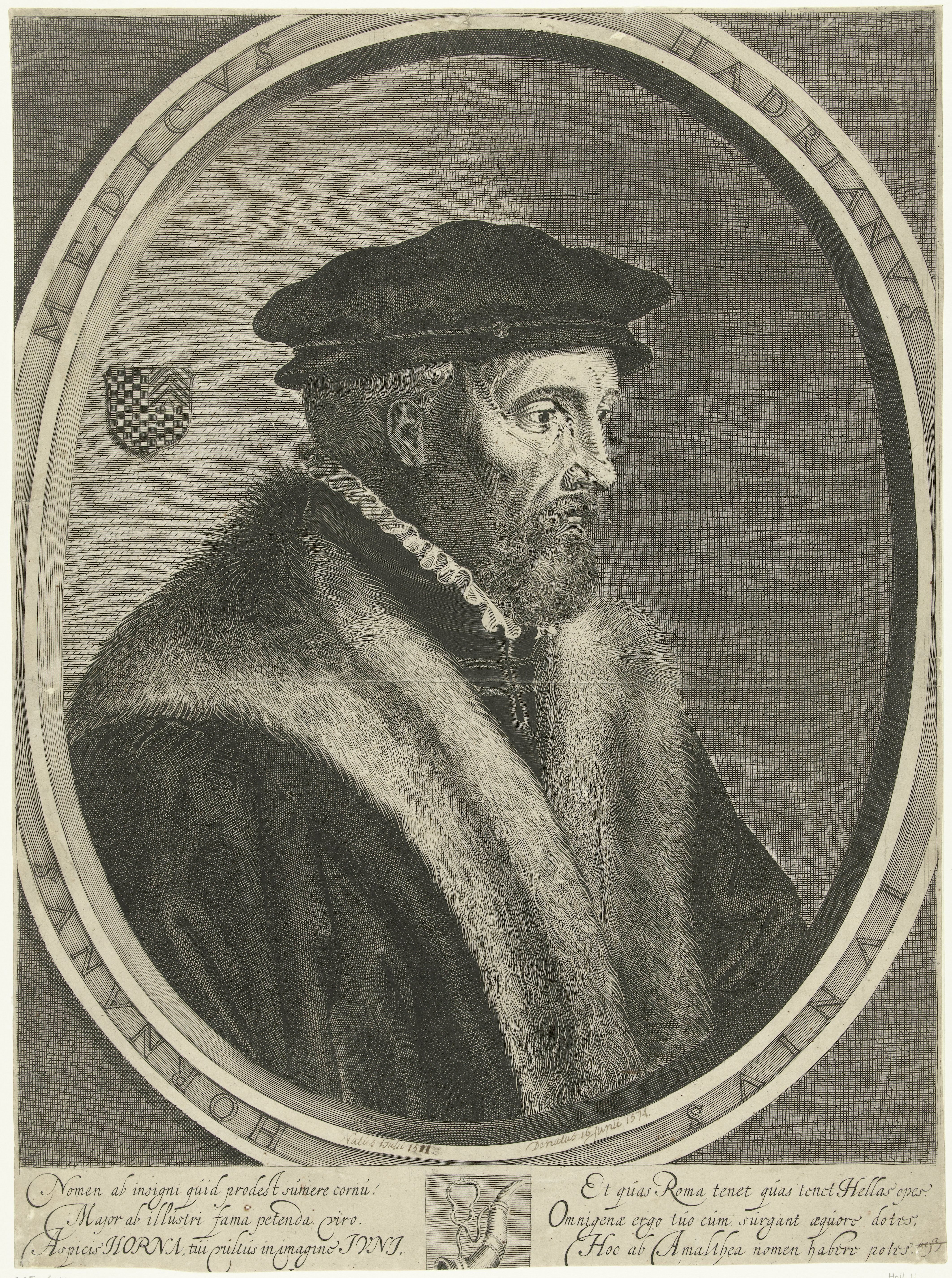 Portret van Hadrianus Junius