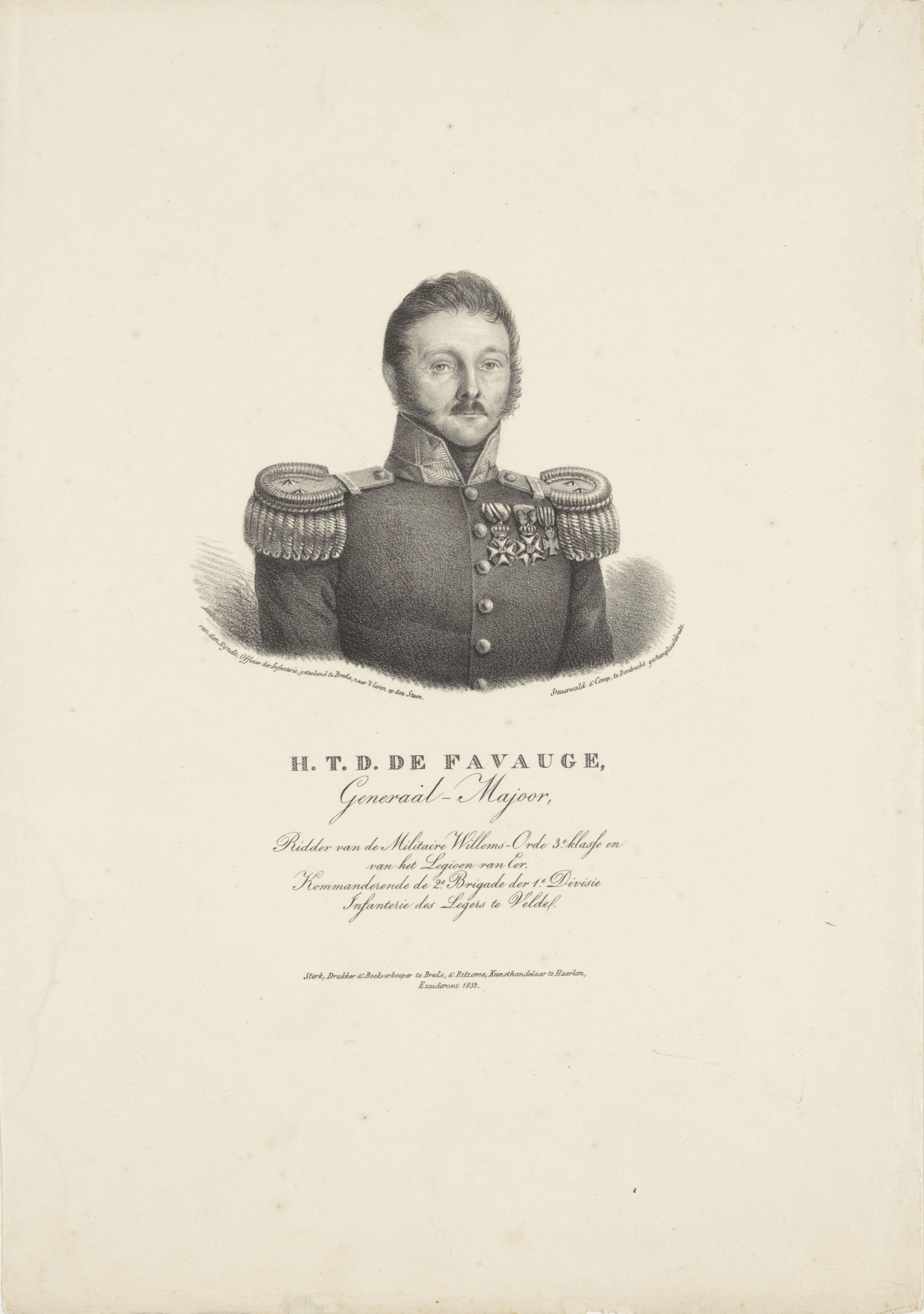 Portret van Henri David Theodore de Favauge