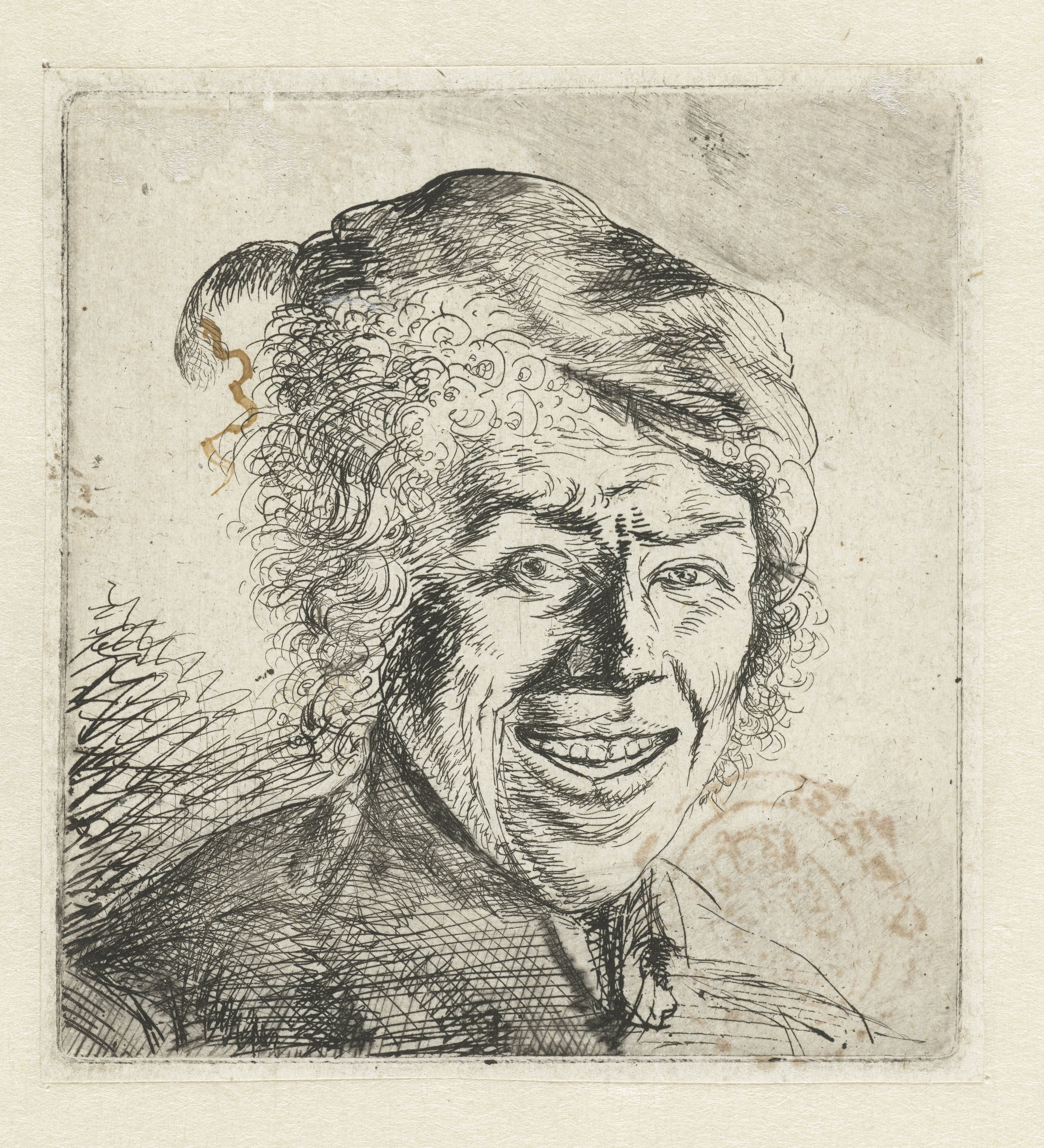 Borstbeeld van een lachende man