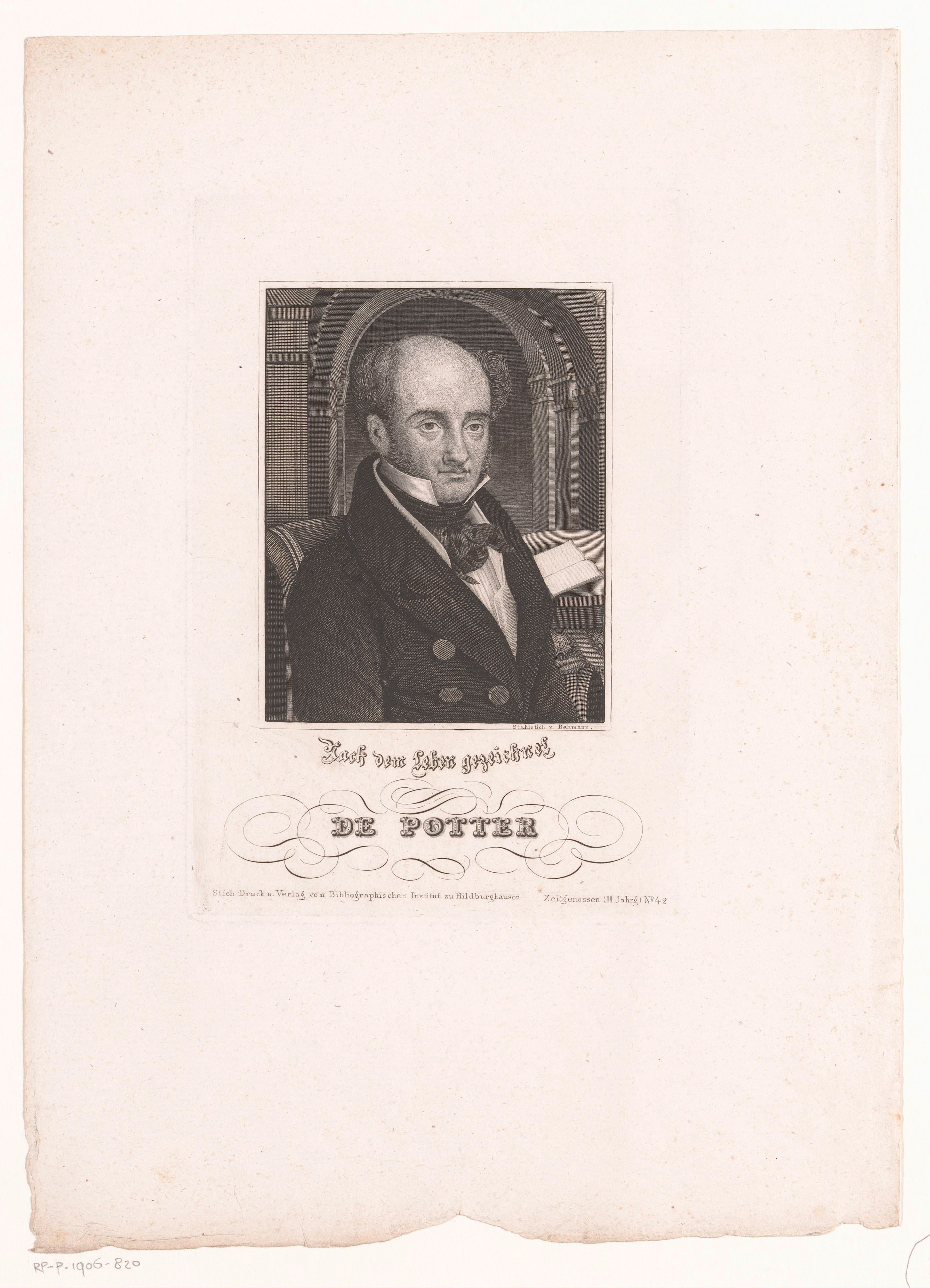 Portret van Louis Joseph de Potter