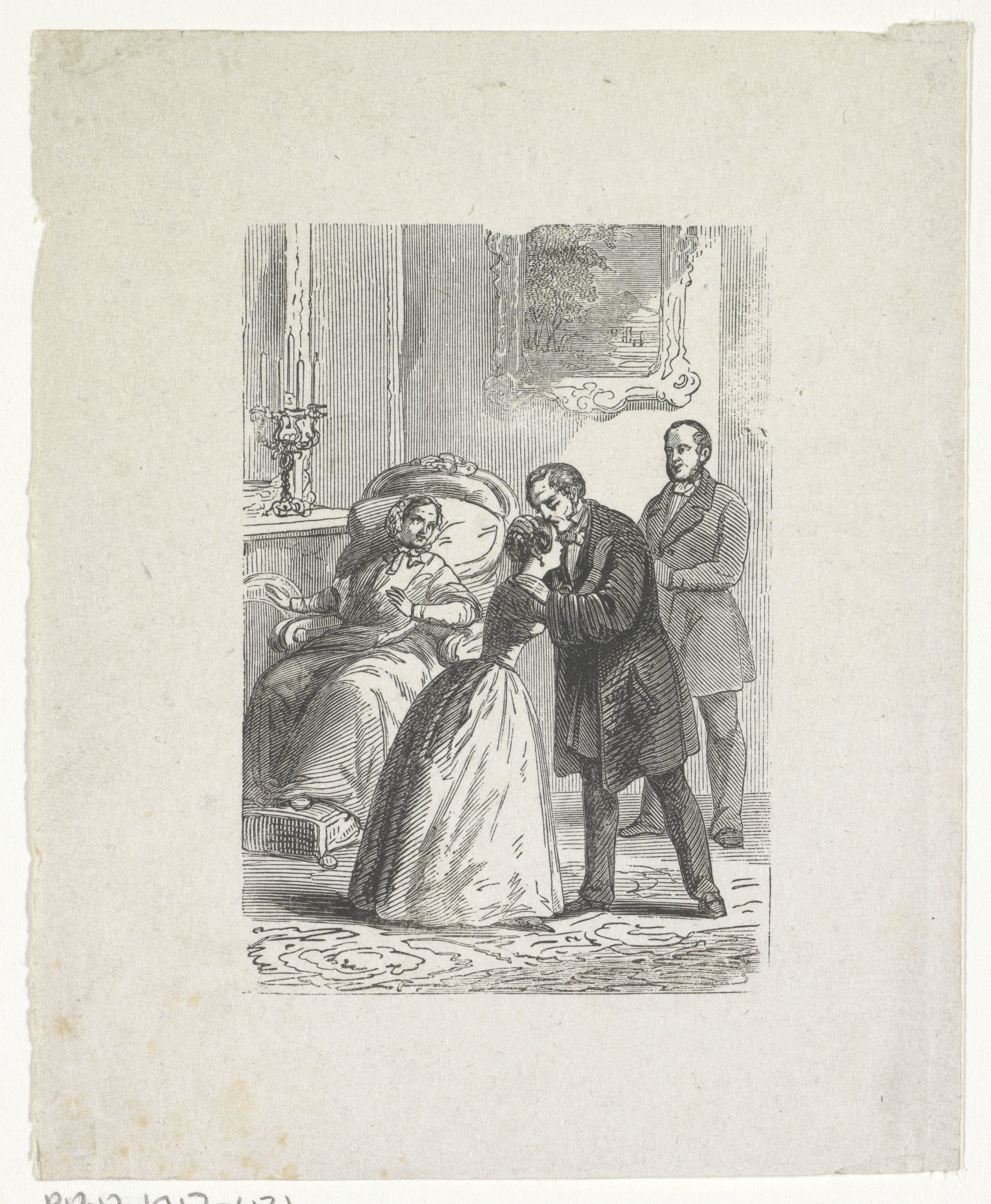 Interieur met vier figuren