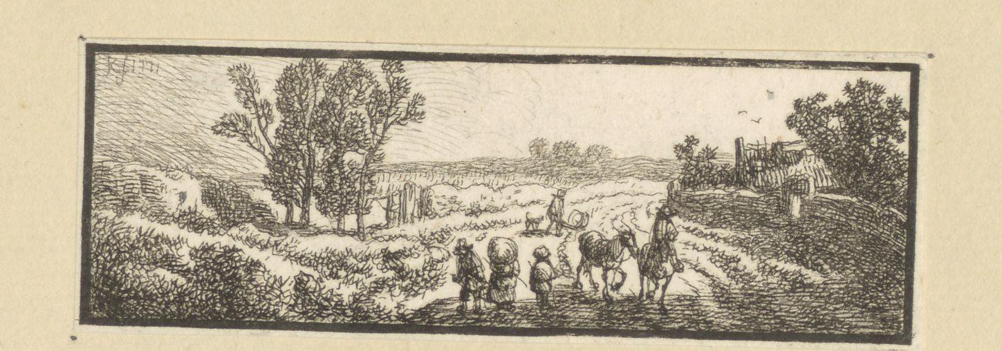 Landschap met ruiters en reizigers