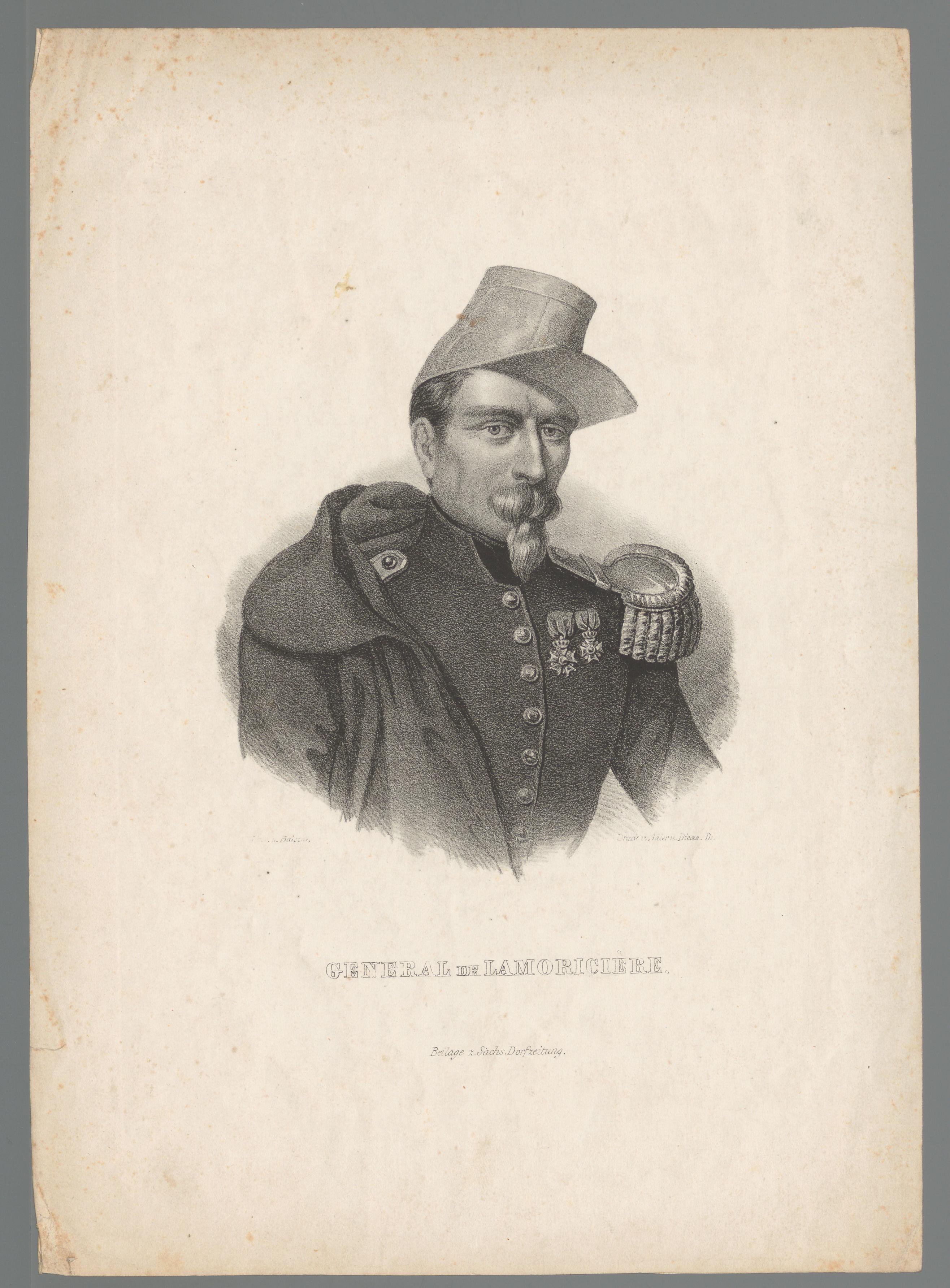 Portret van Christophe Léon Louis Juchault de Lamoricière