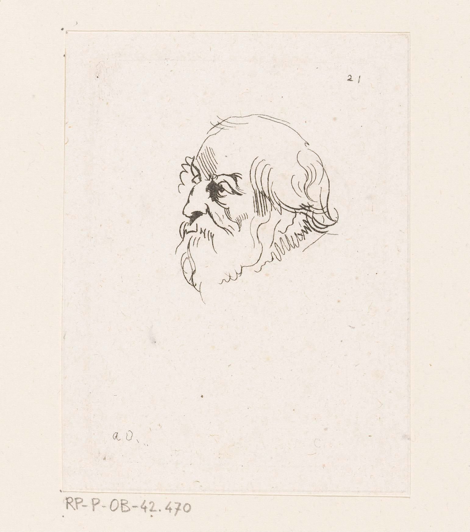 Hoofd van een man met baard