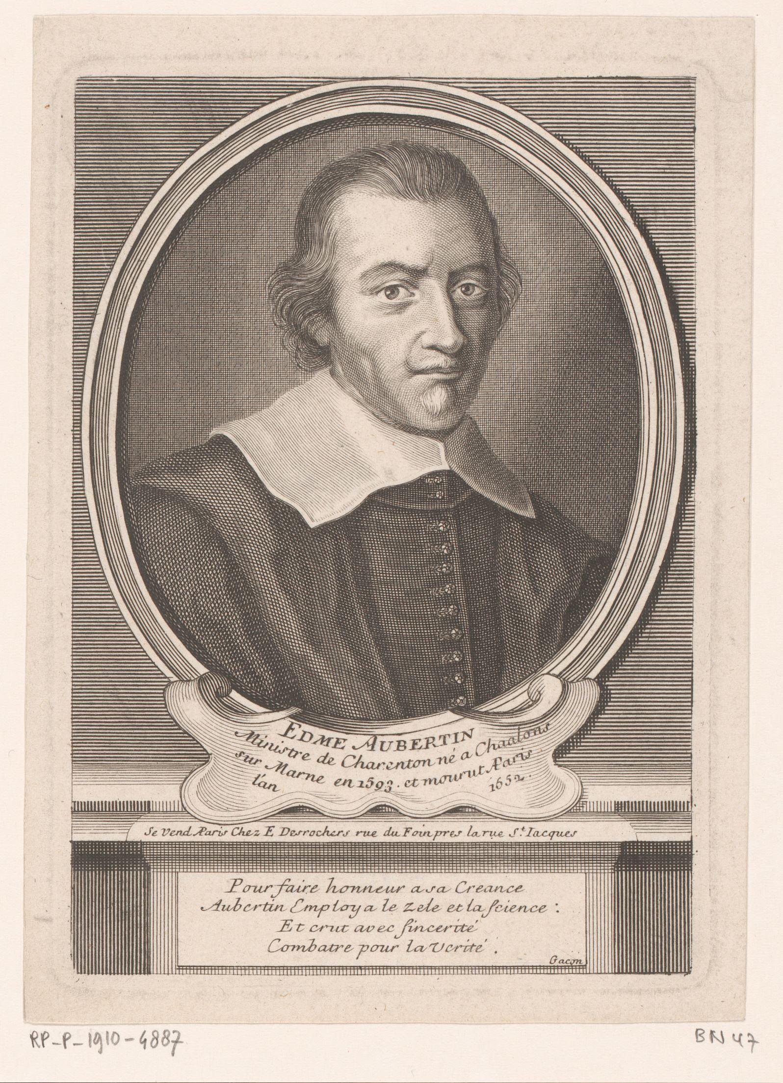 Portret van Edme Aubertin