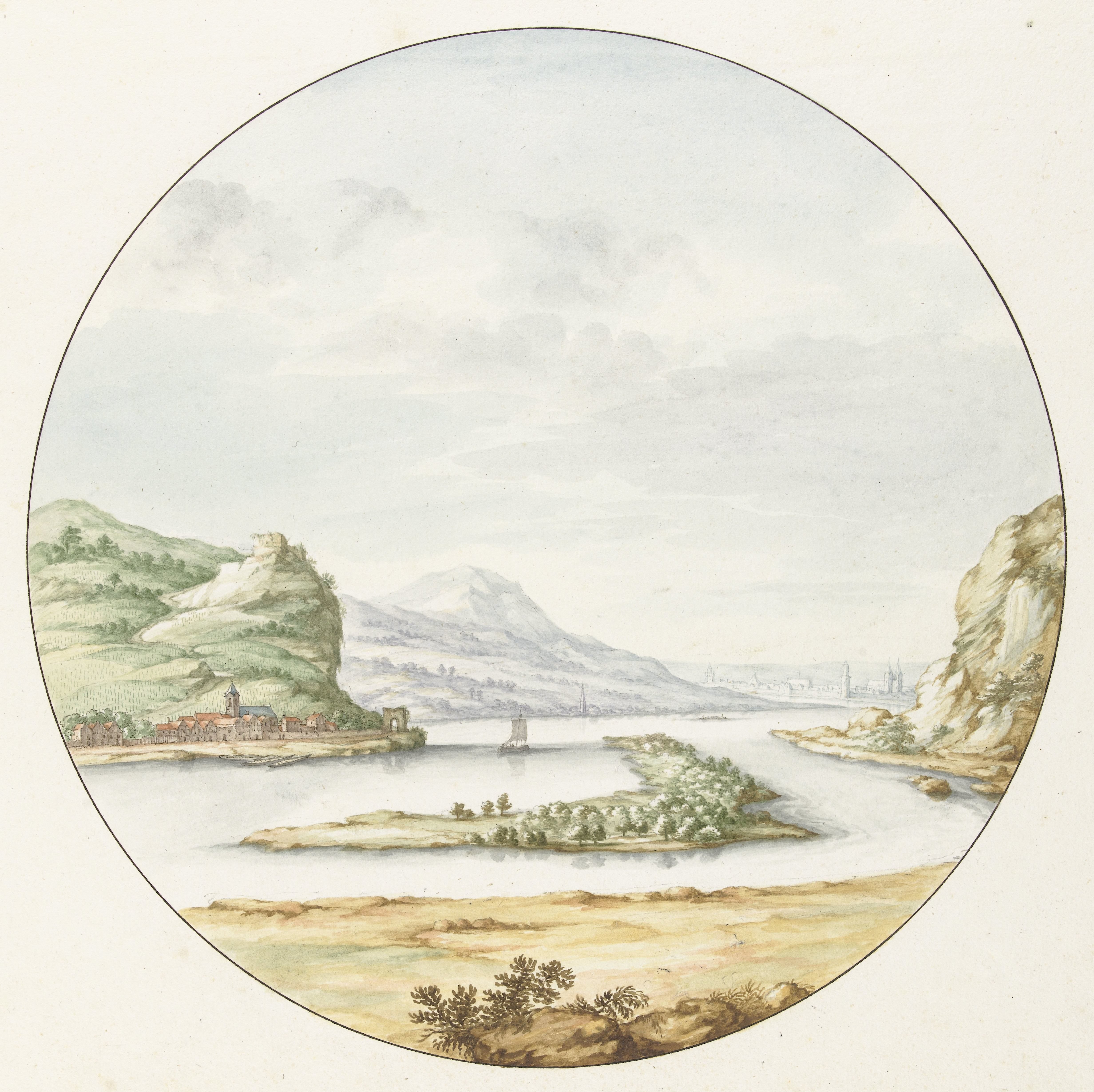 Gezicht op de Rijn bij Hammerstein
