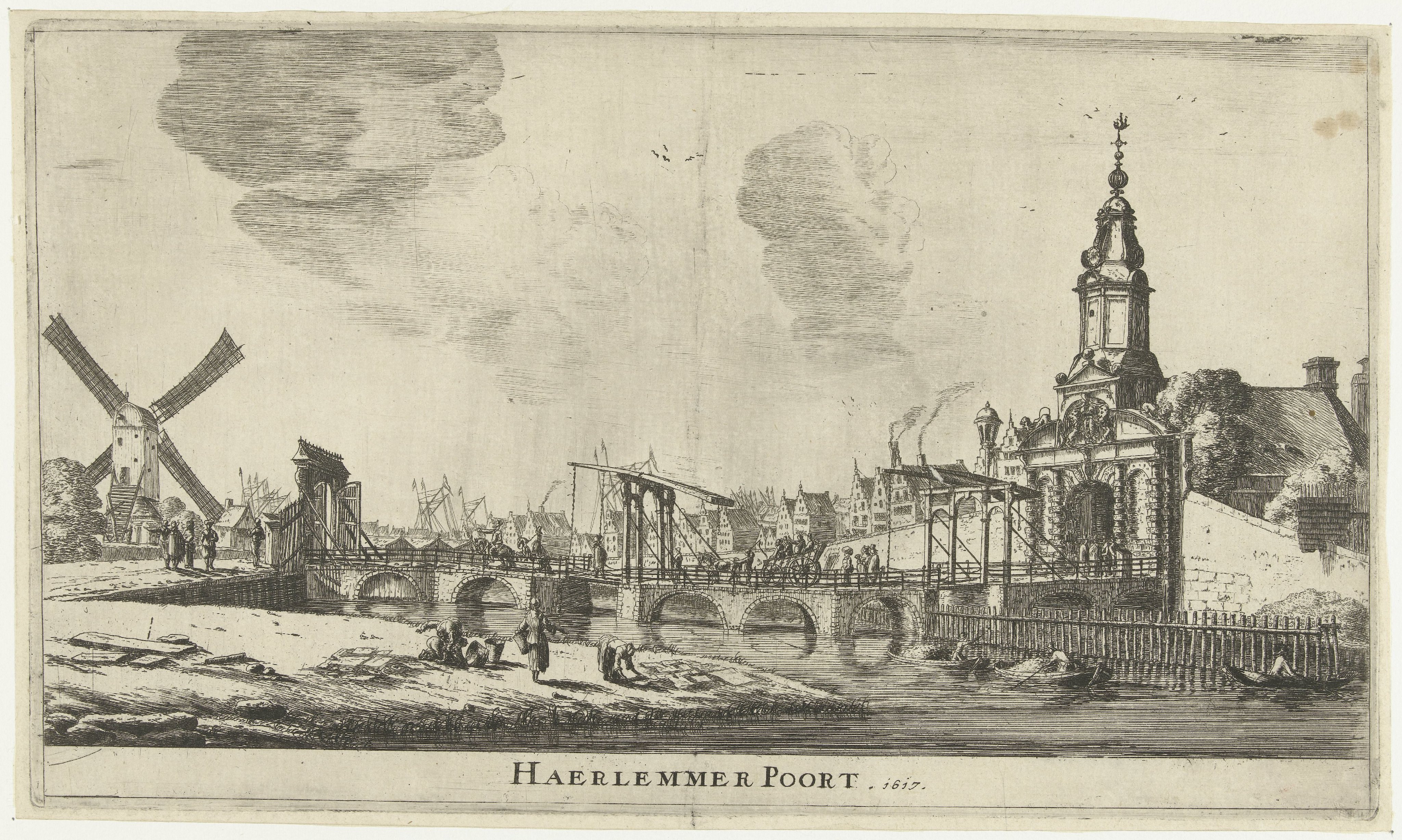 Gezicht op de Haarlemmerpoort te Amsterdam