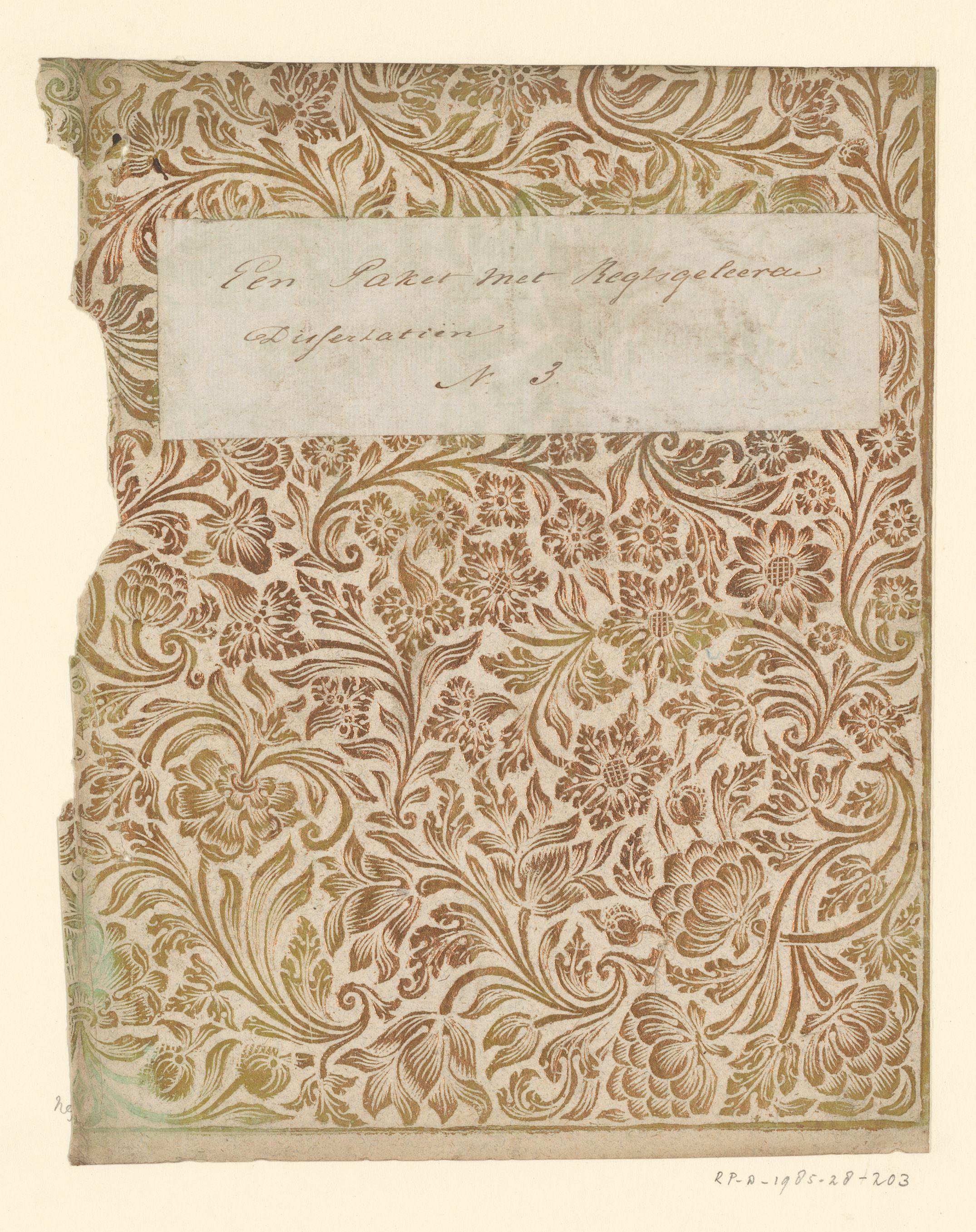 Blad met gestileerde ranken met bloemen