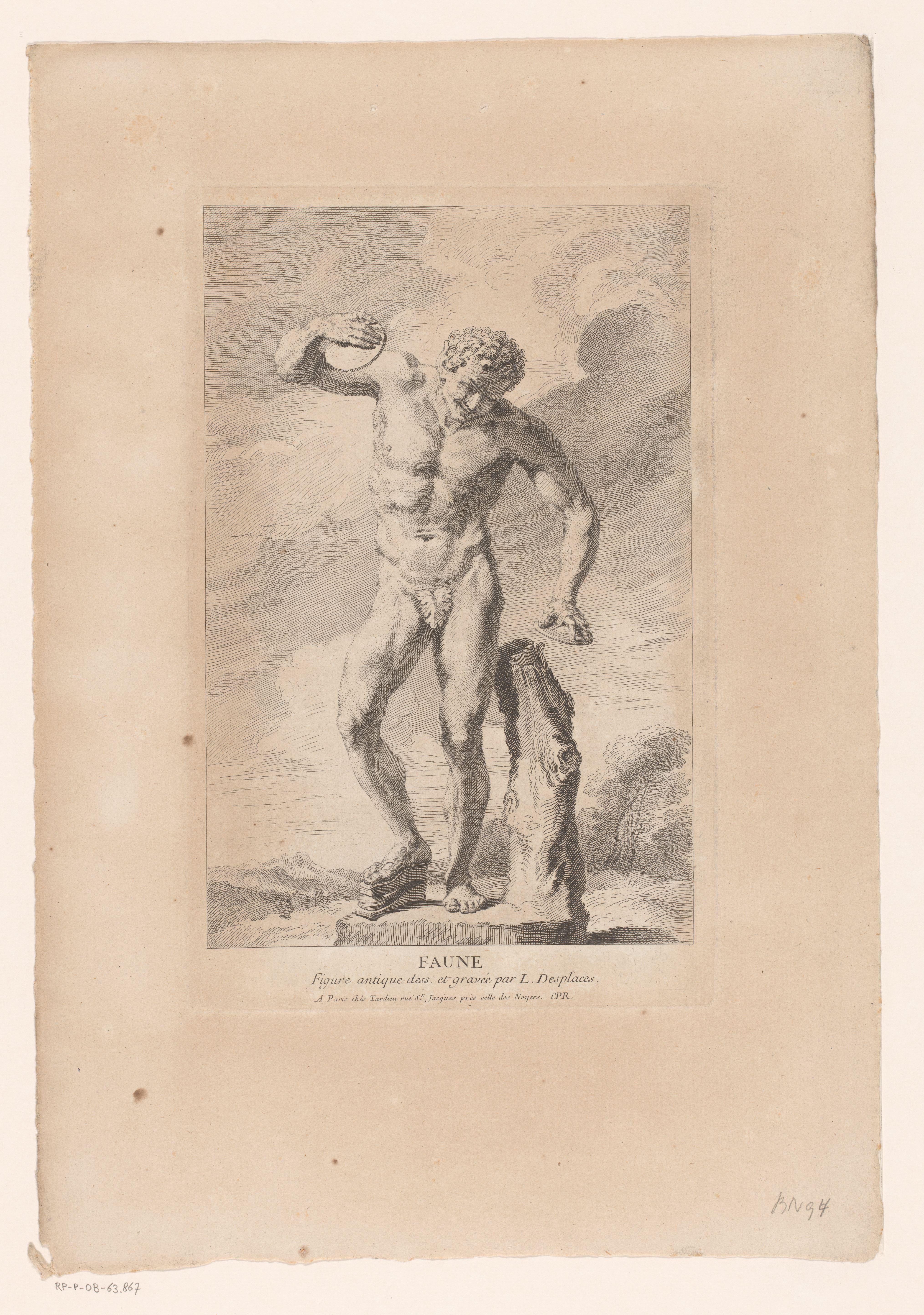Beeld van een musicerende faun