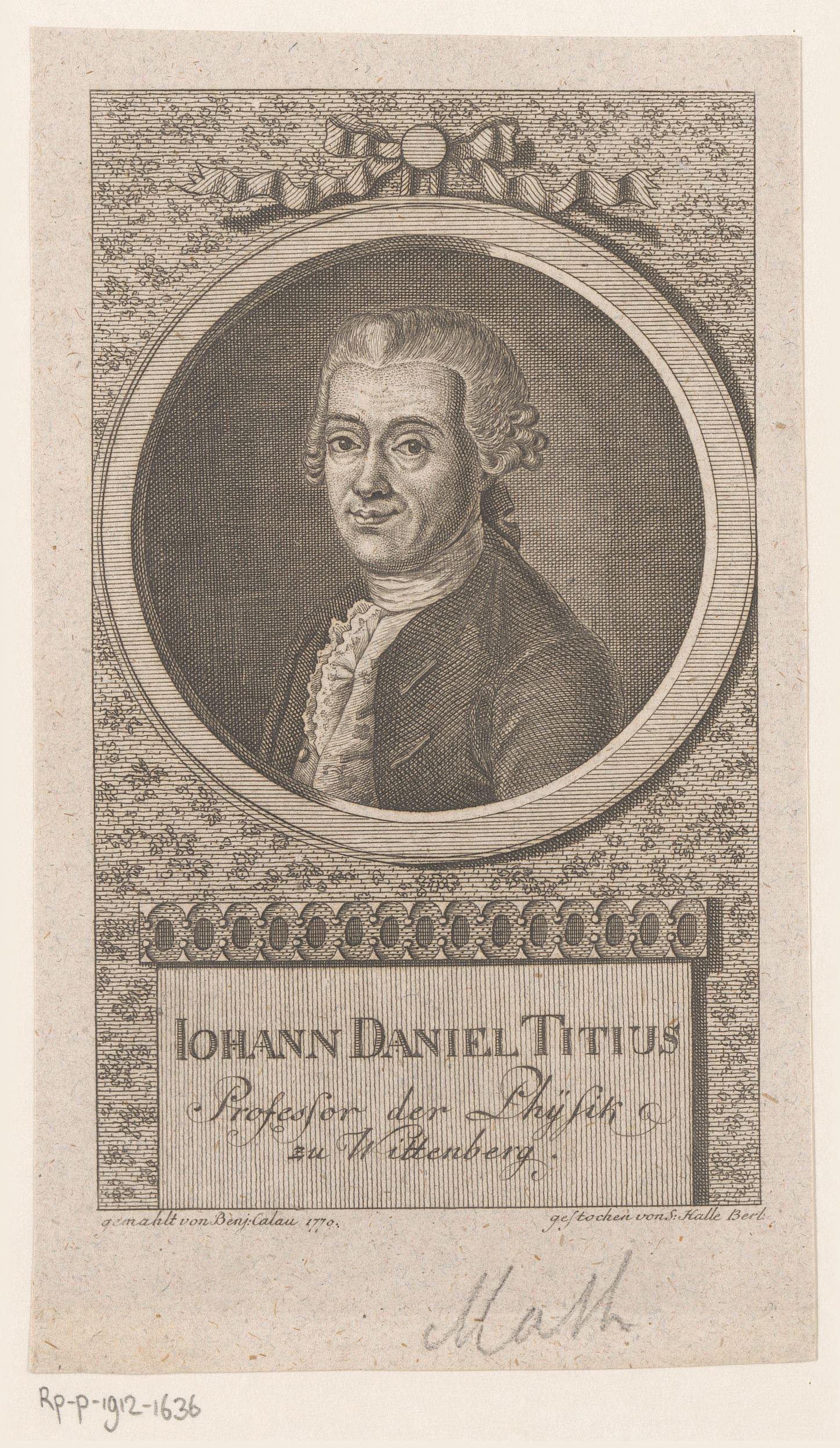 Portret van Johann Daniel Titius