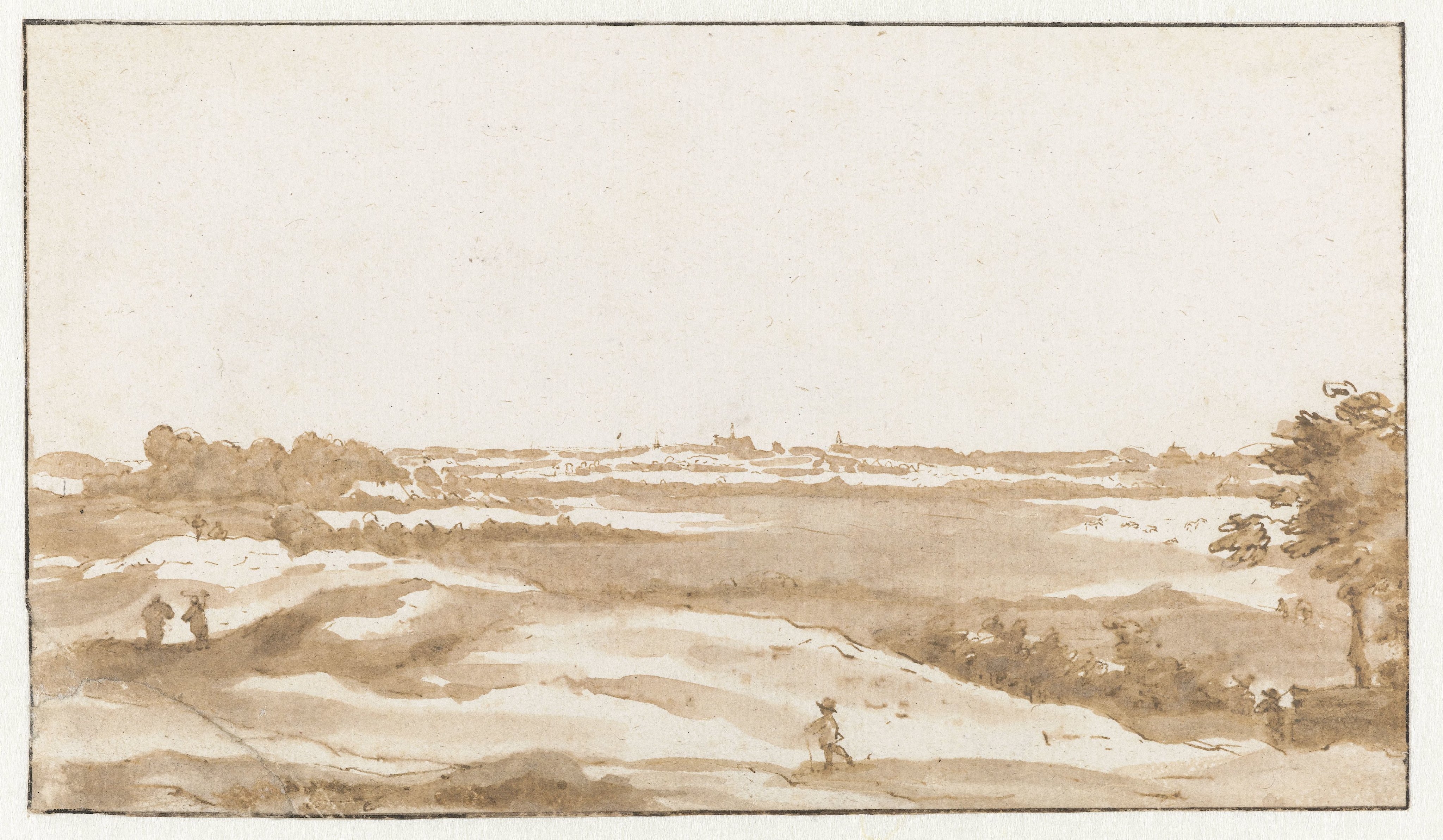 Gezicht op Haarlem vanuit de duinen