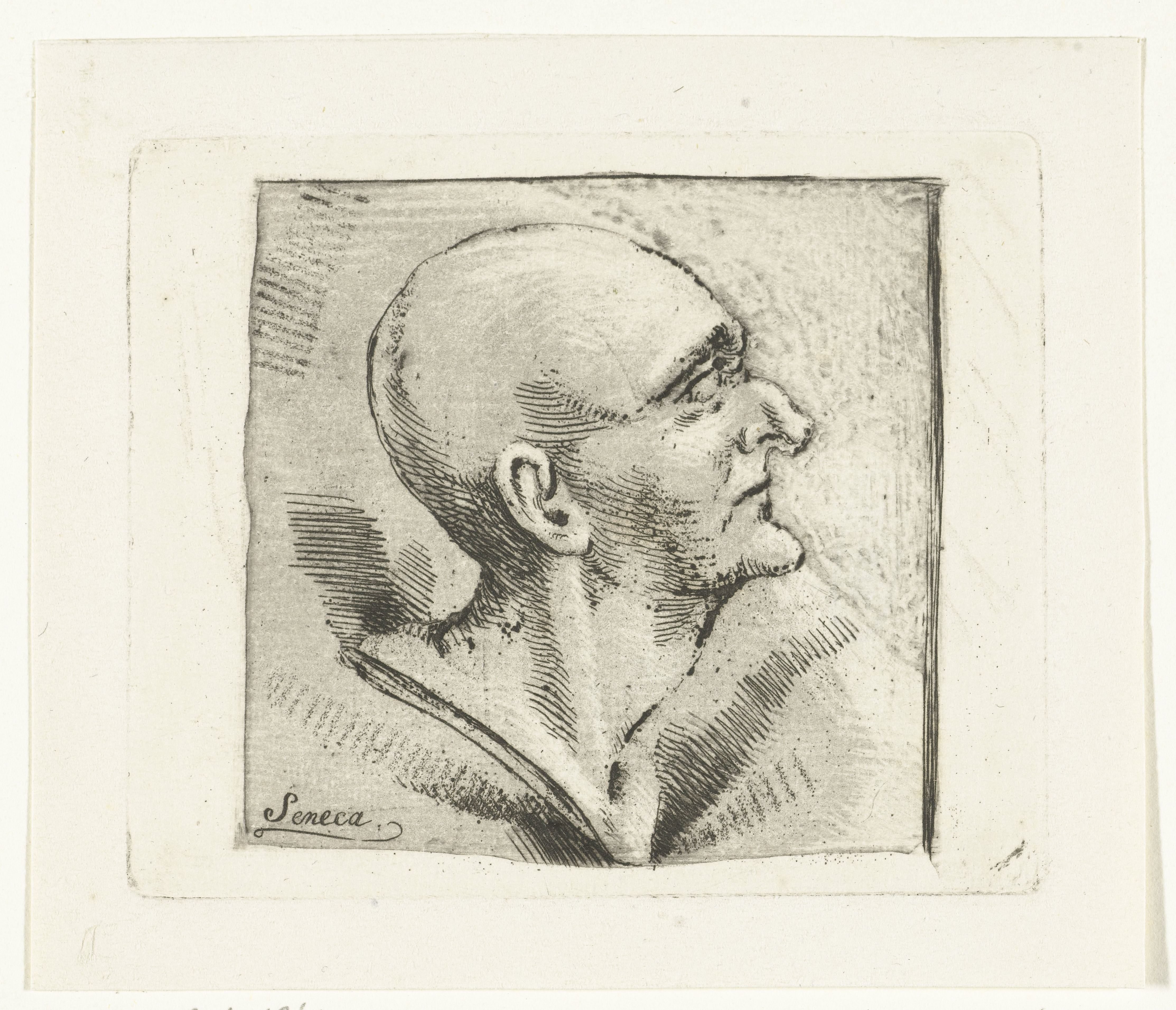 Portret van filosoof, staatsman en toneelschrijver Lucius Annaeus Seneca