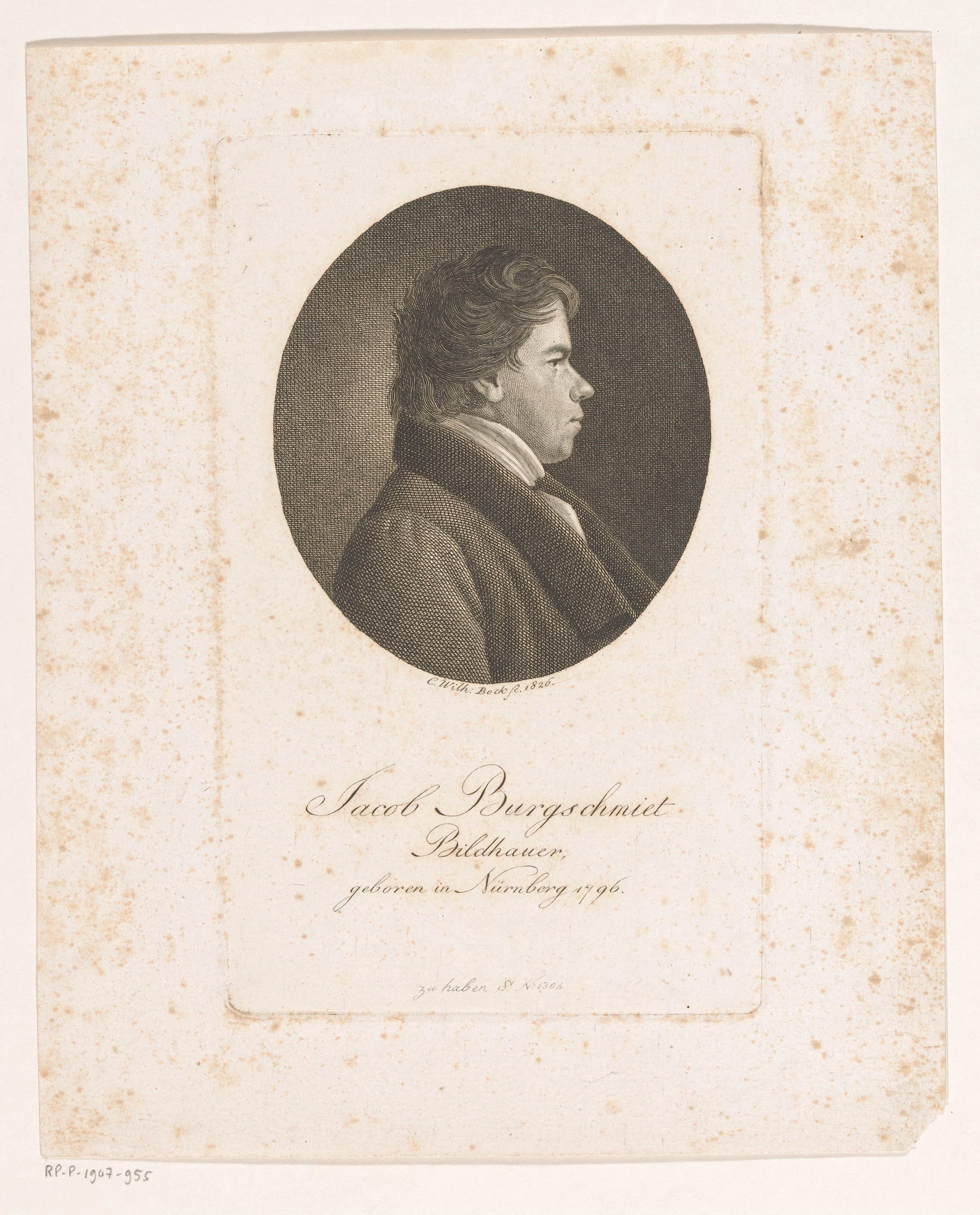 Portret van Jakob Daniel Burgschmiet
