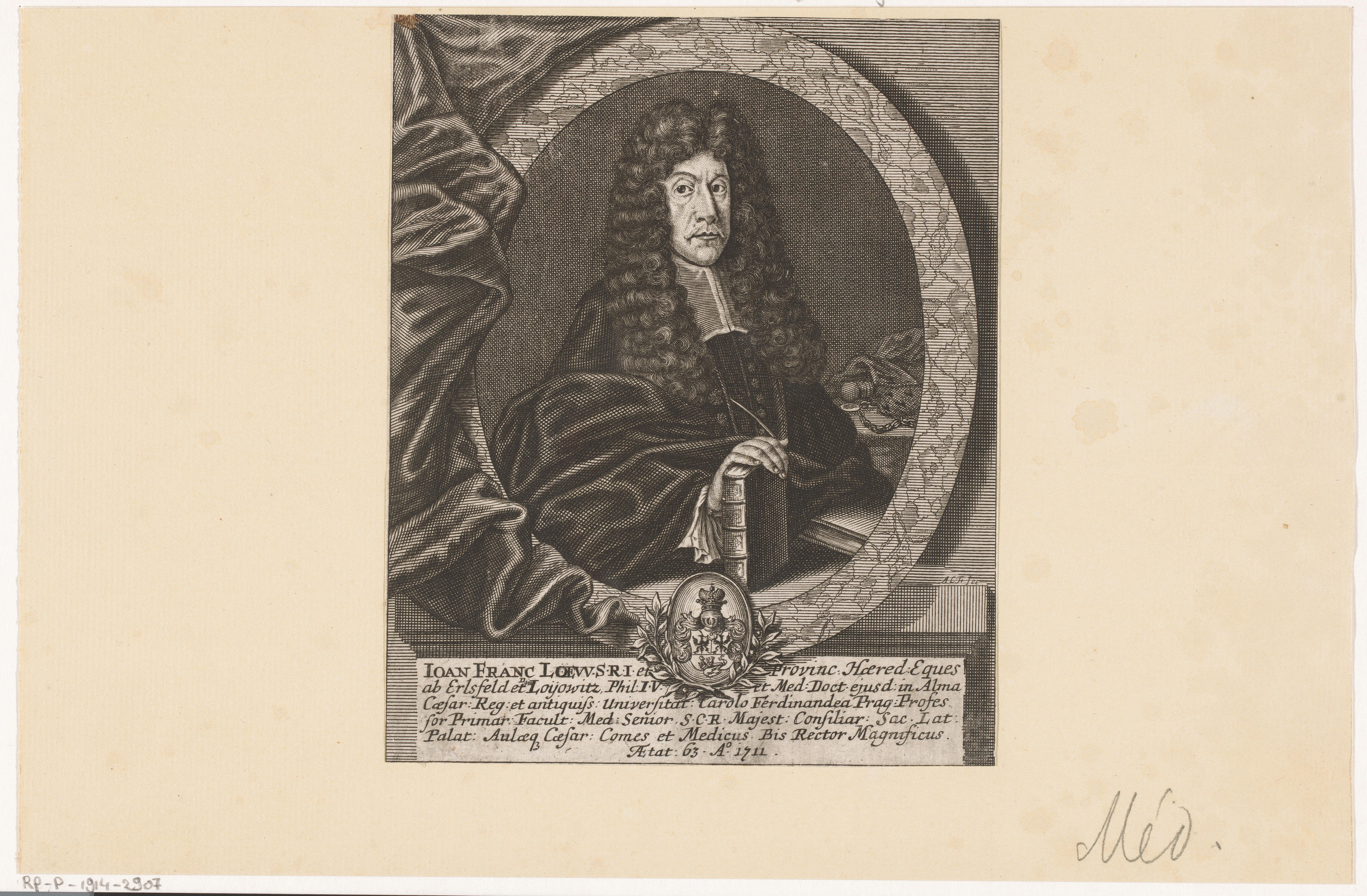 Portret van Johann Löw von Erlsfeld op 63-jarige leeftijd