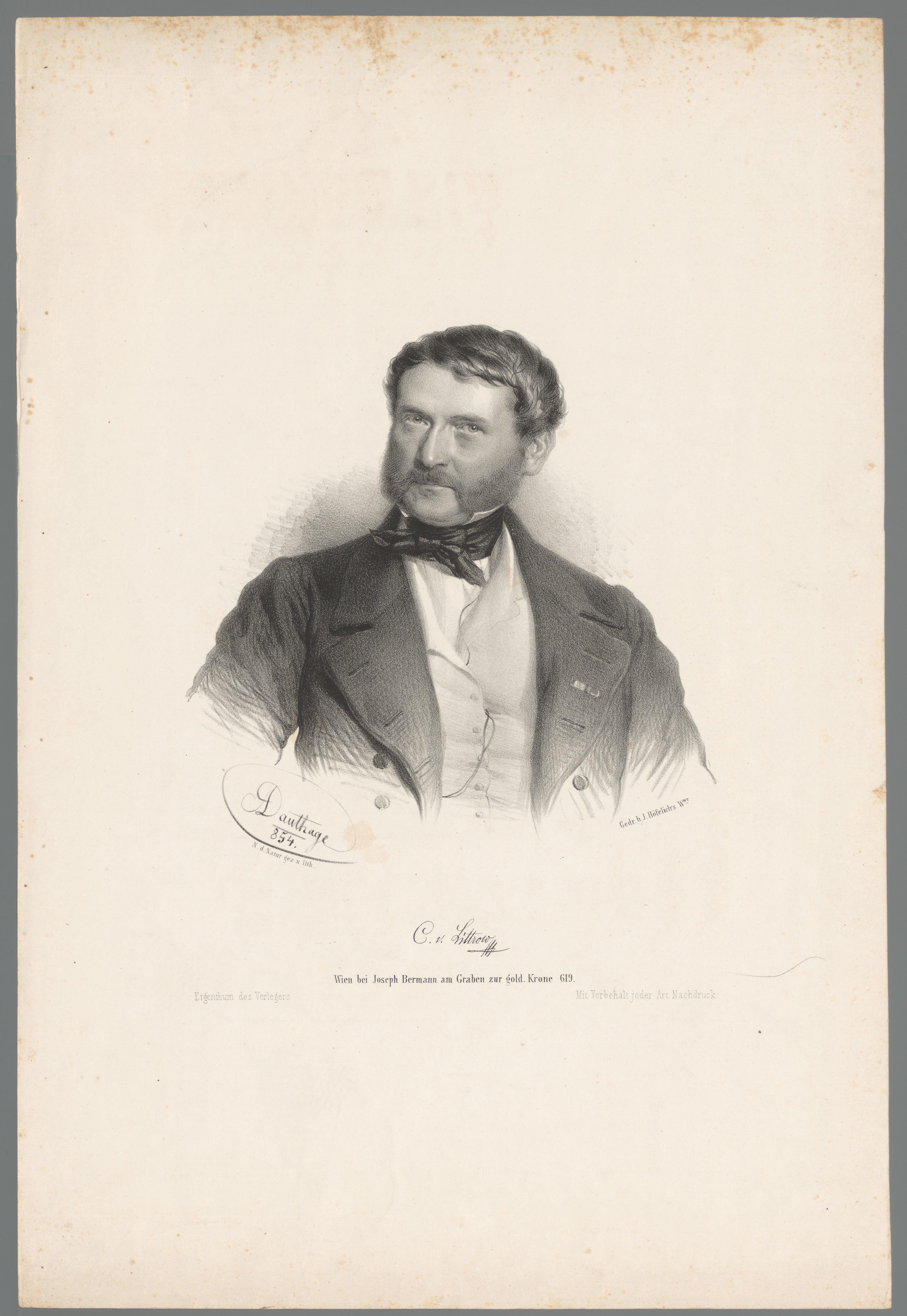 Portret van Karl Ludwig von Littrow