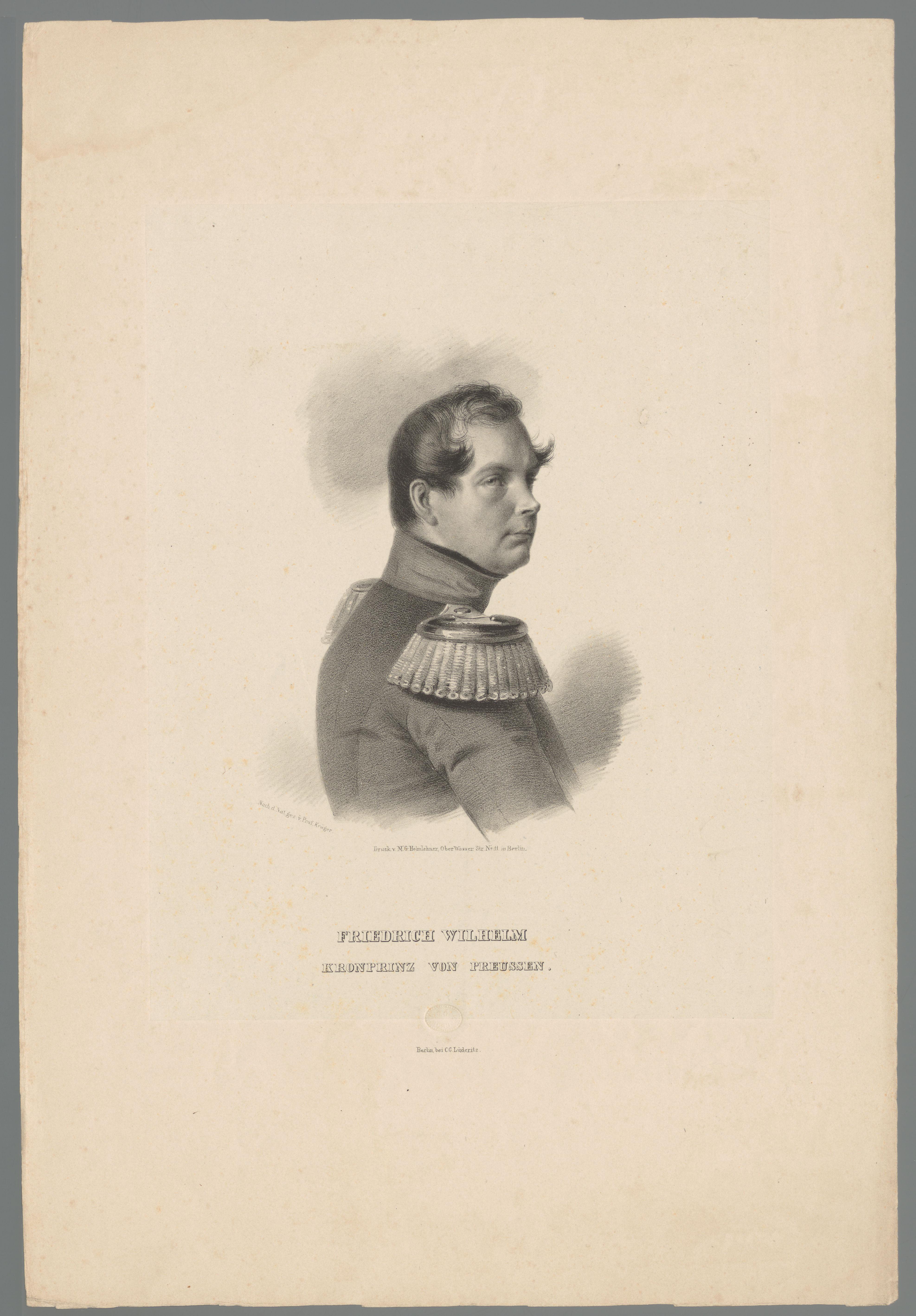 Portret van Frederik Willem IV, koning van Pruisen