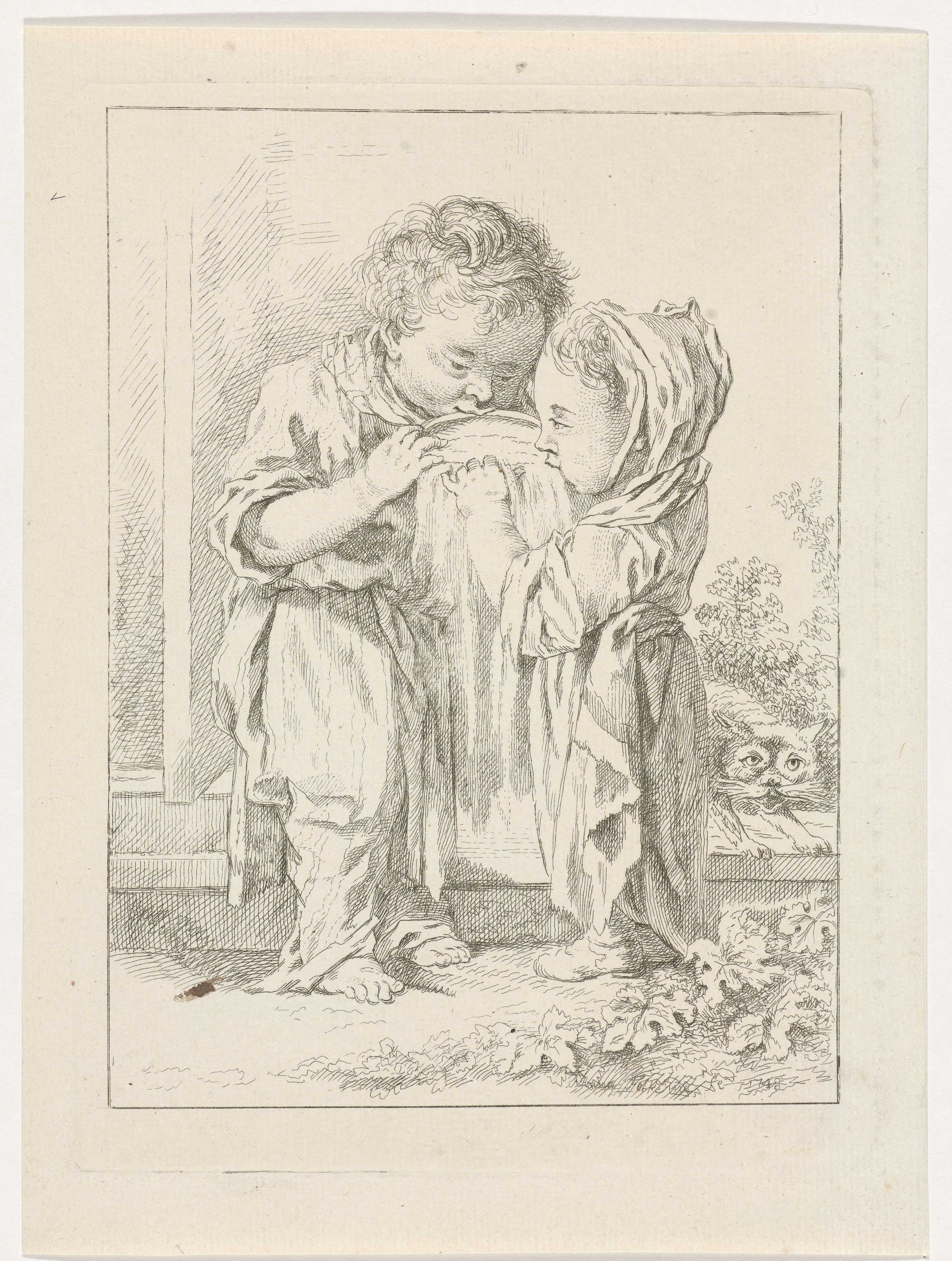 Twee etende kinderen