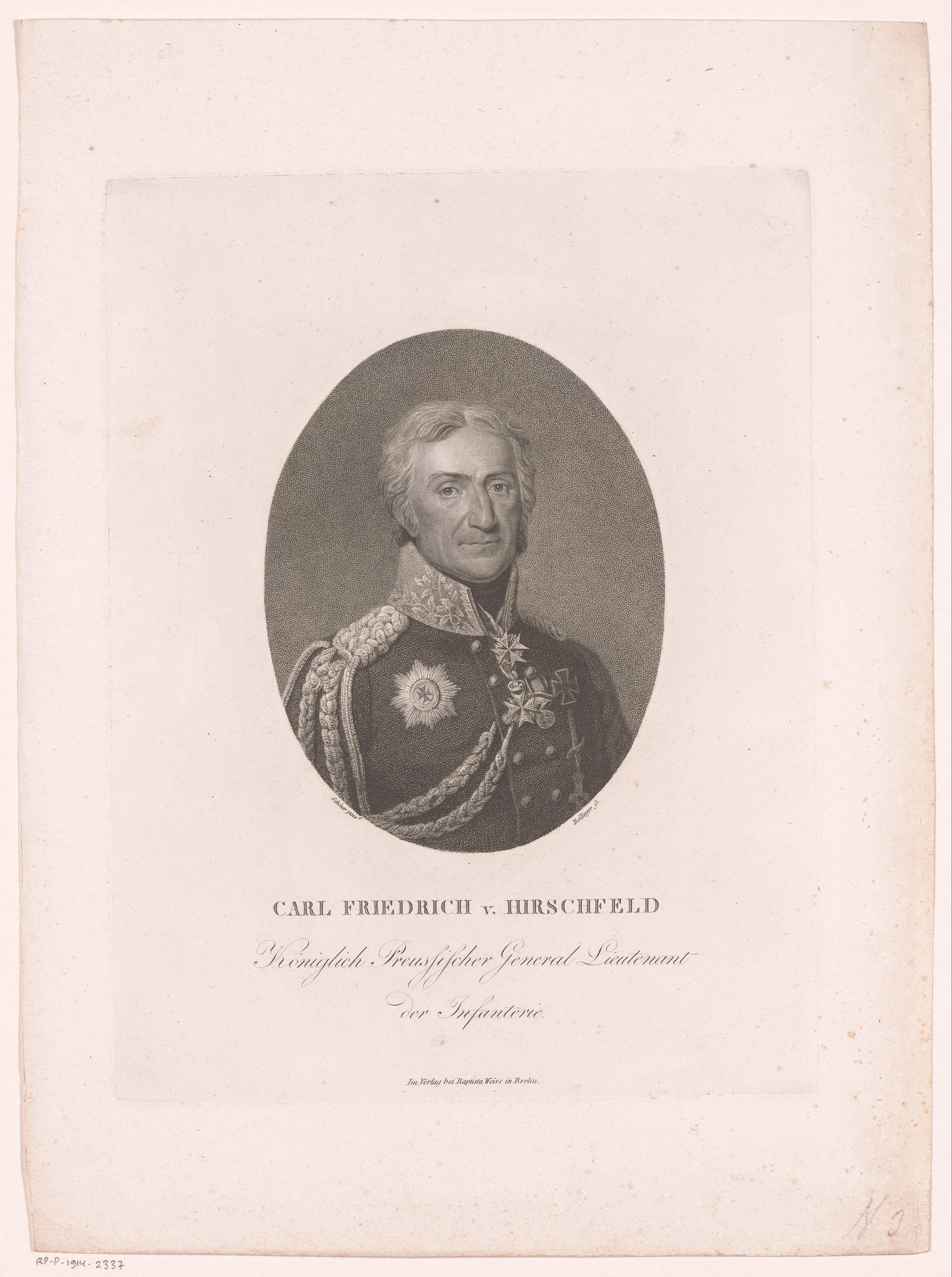 Portret van Carl Friedrich von Hirschfeld