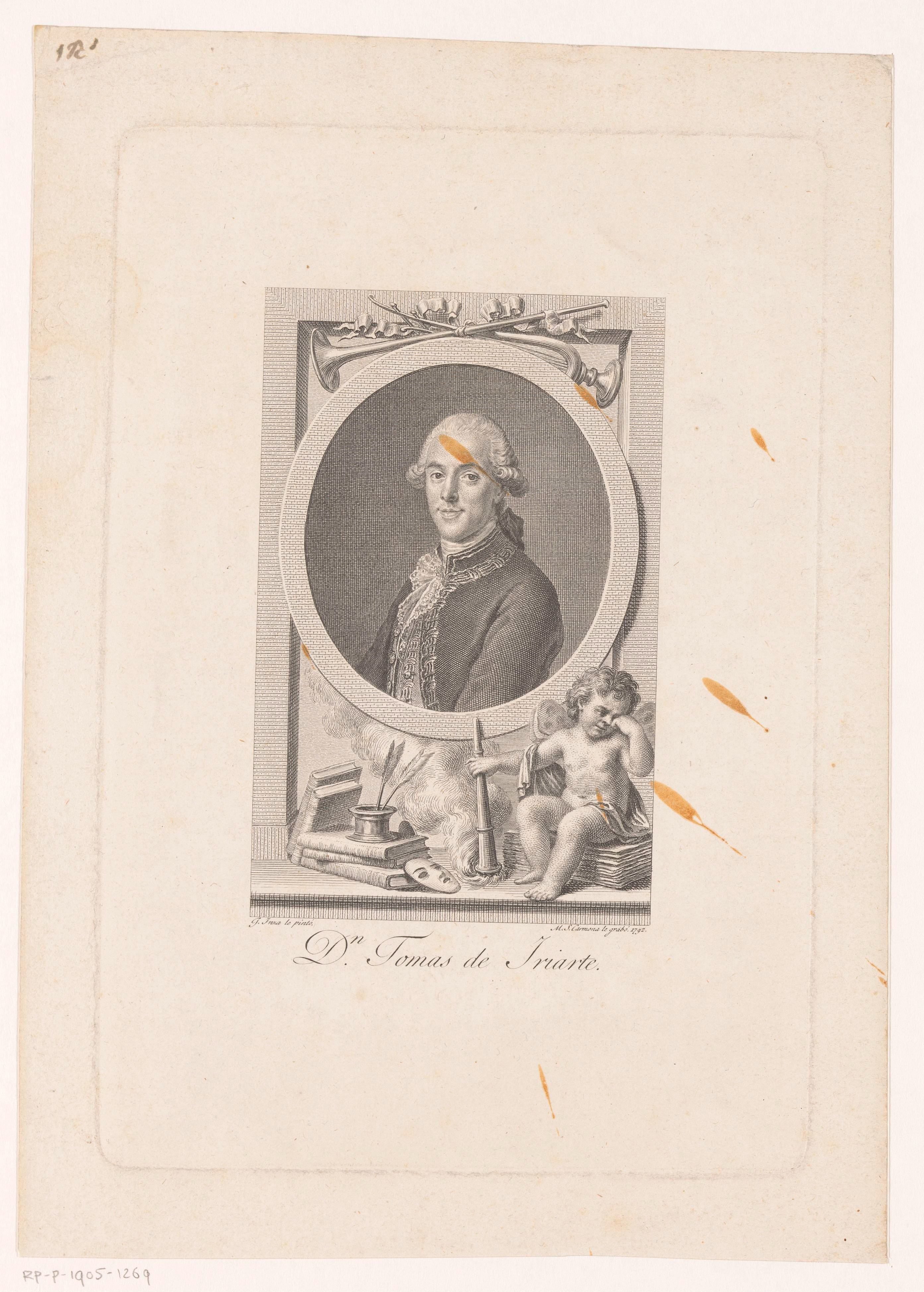 Portret van dichter Tomás de Iriarte