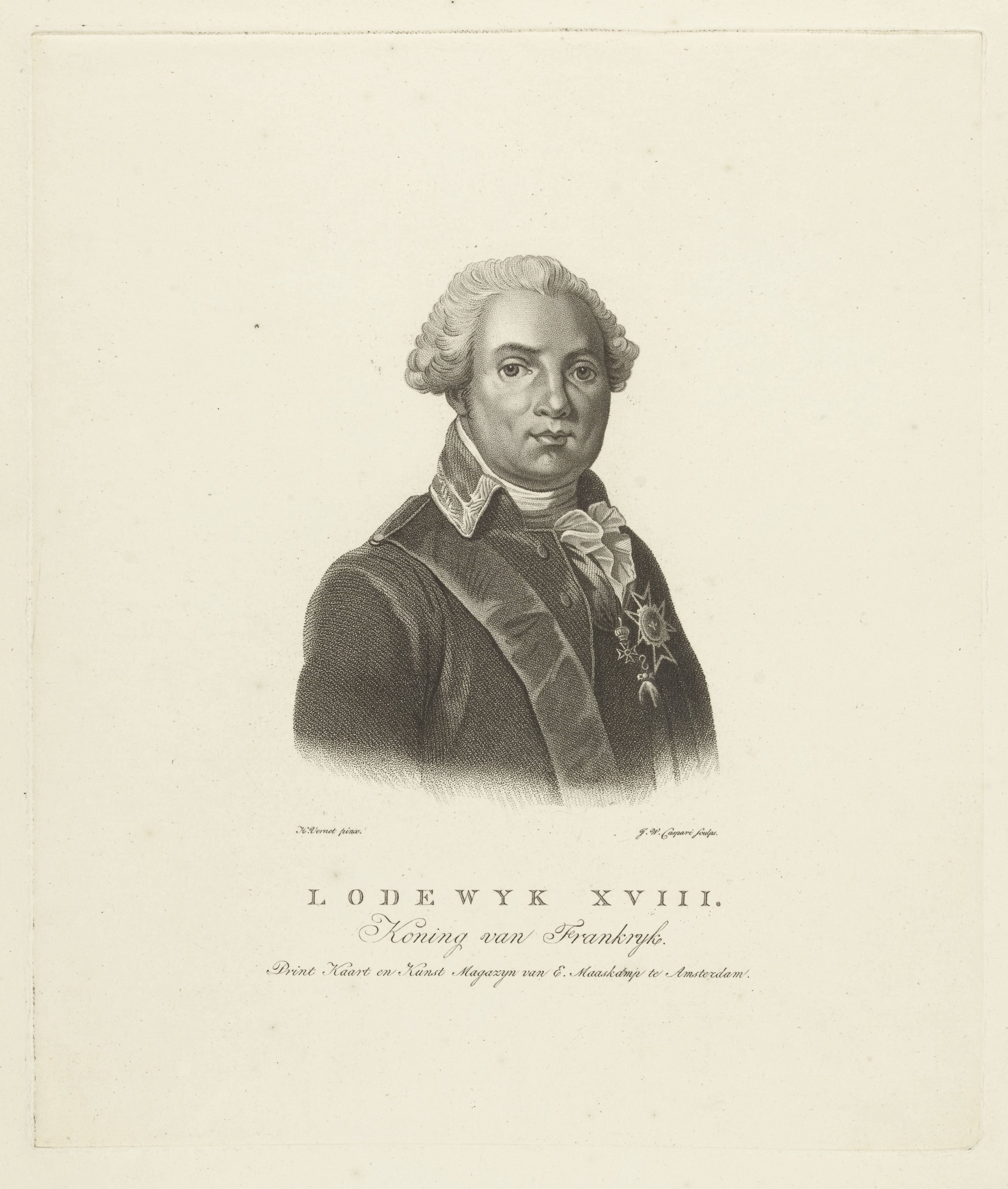 Portret van Lodewijk XVIII, koning van Frankrijk
