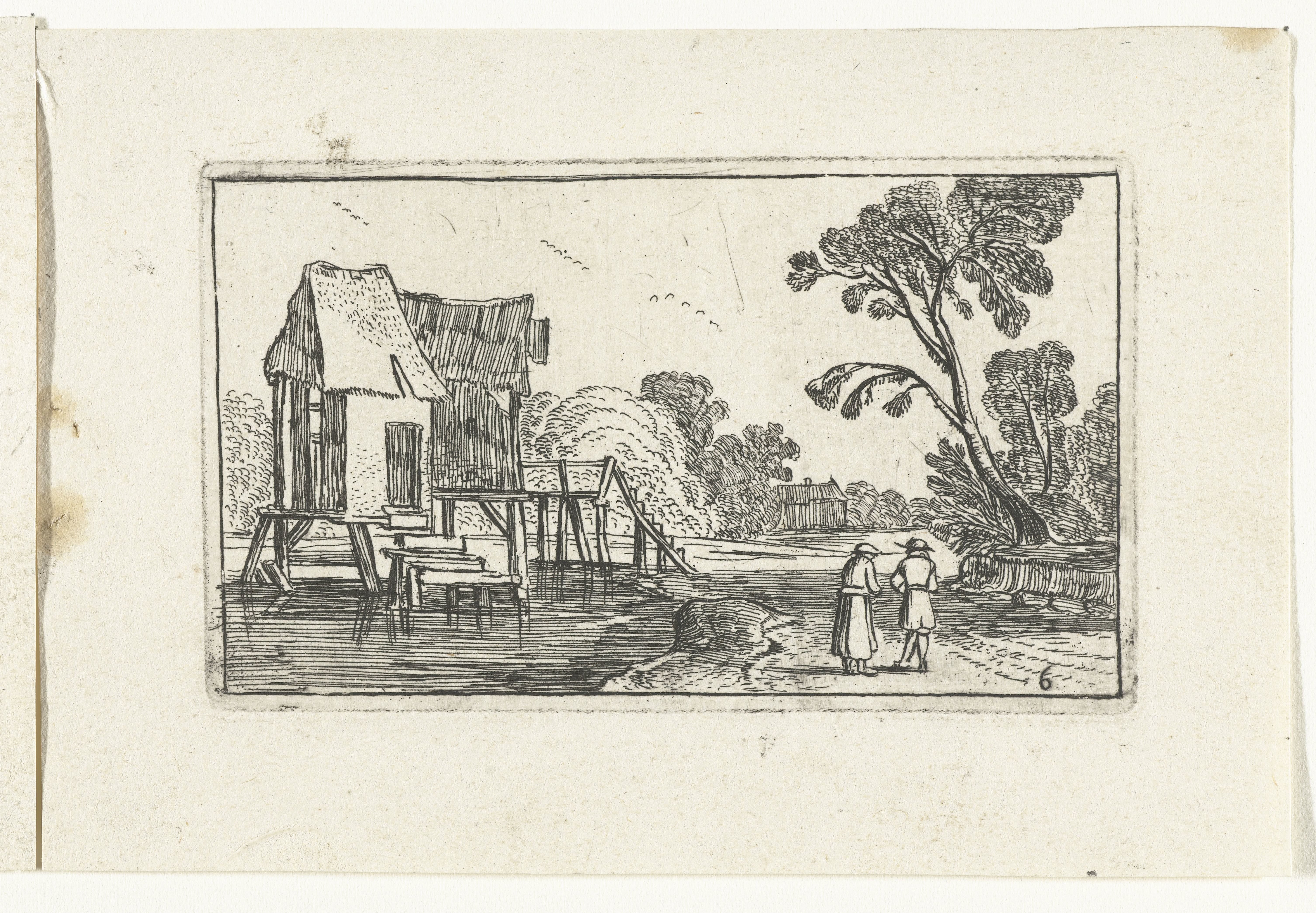 Pad langs een rivier met gebouw op palen