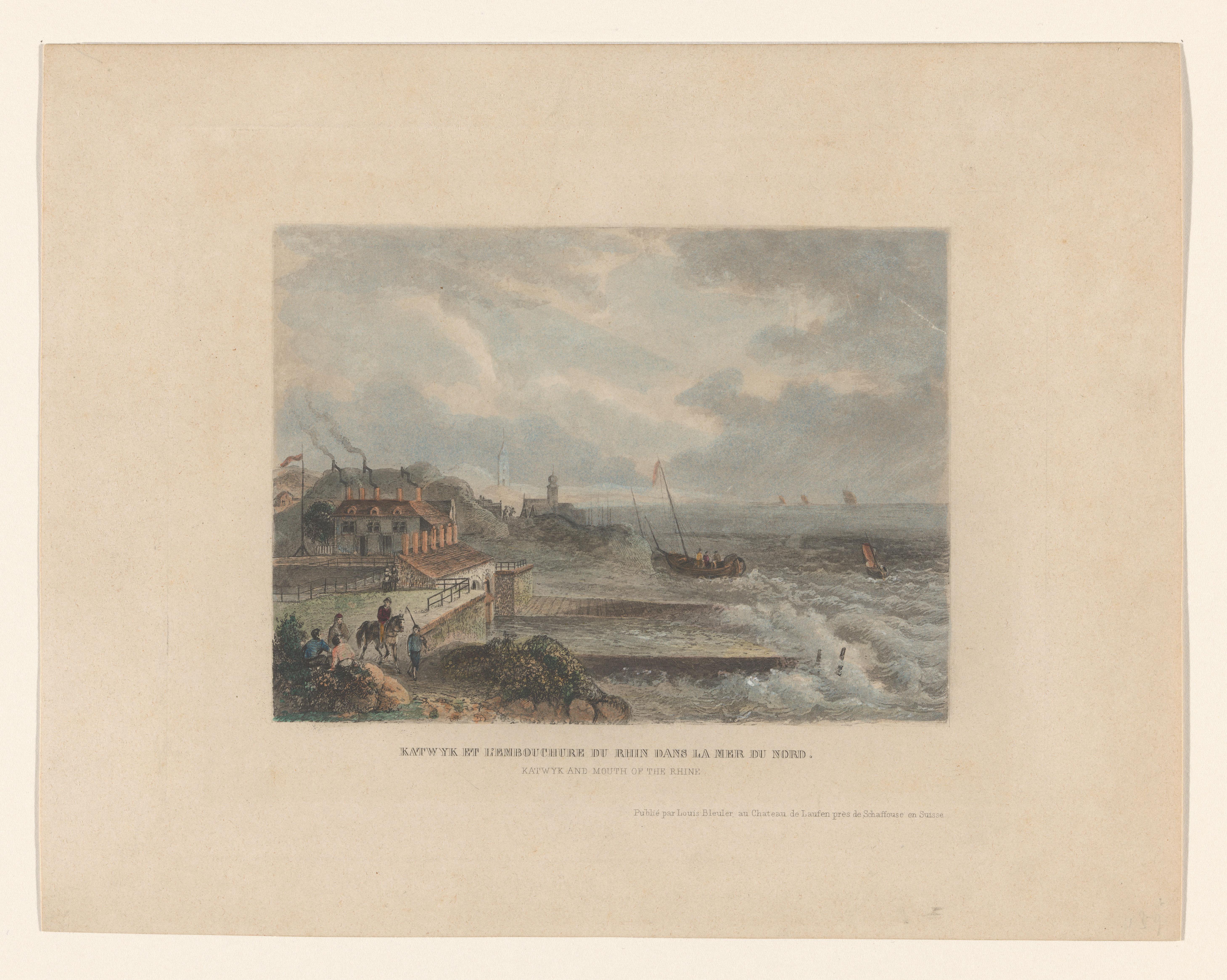 Gezicht op de uitmonding van de Rijn bij Katwijk