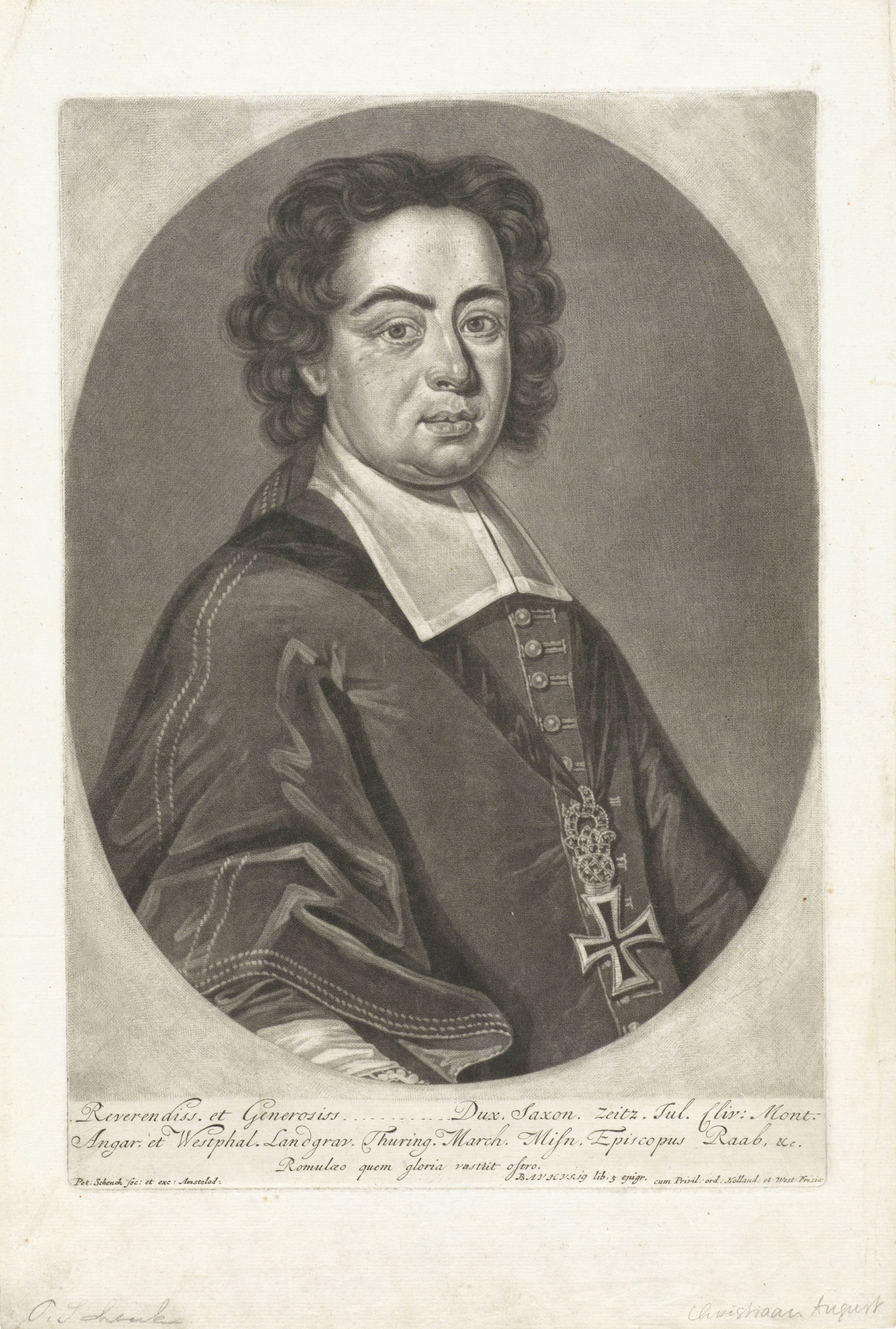 Portret van Christian August, hertog van Saksen-Zeitz, bisschop van Raab