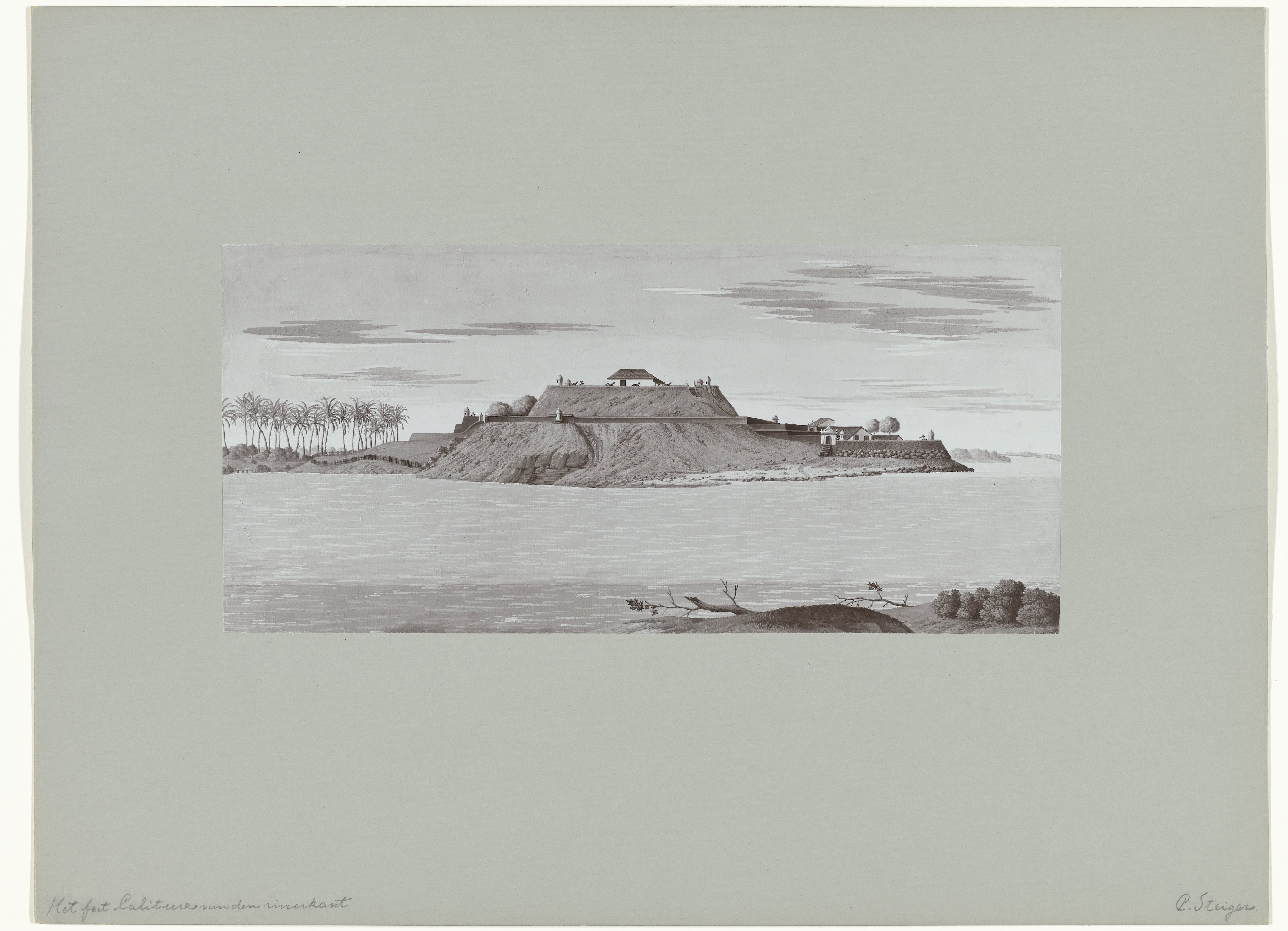 Fort Caliture van de rivierkant door C. Steiger