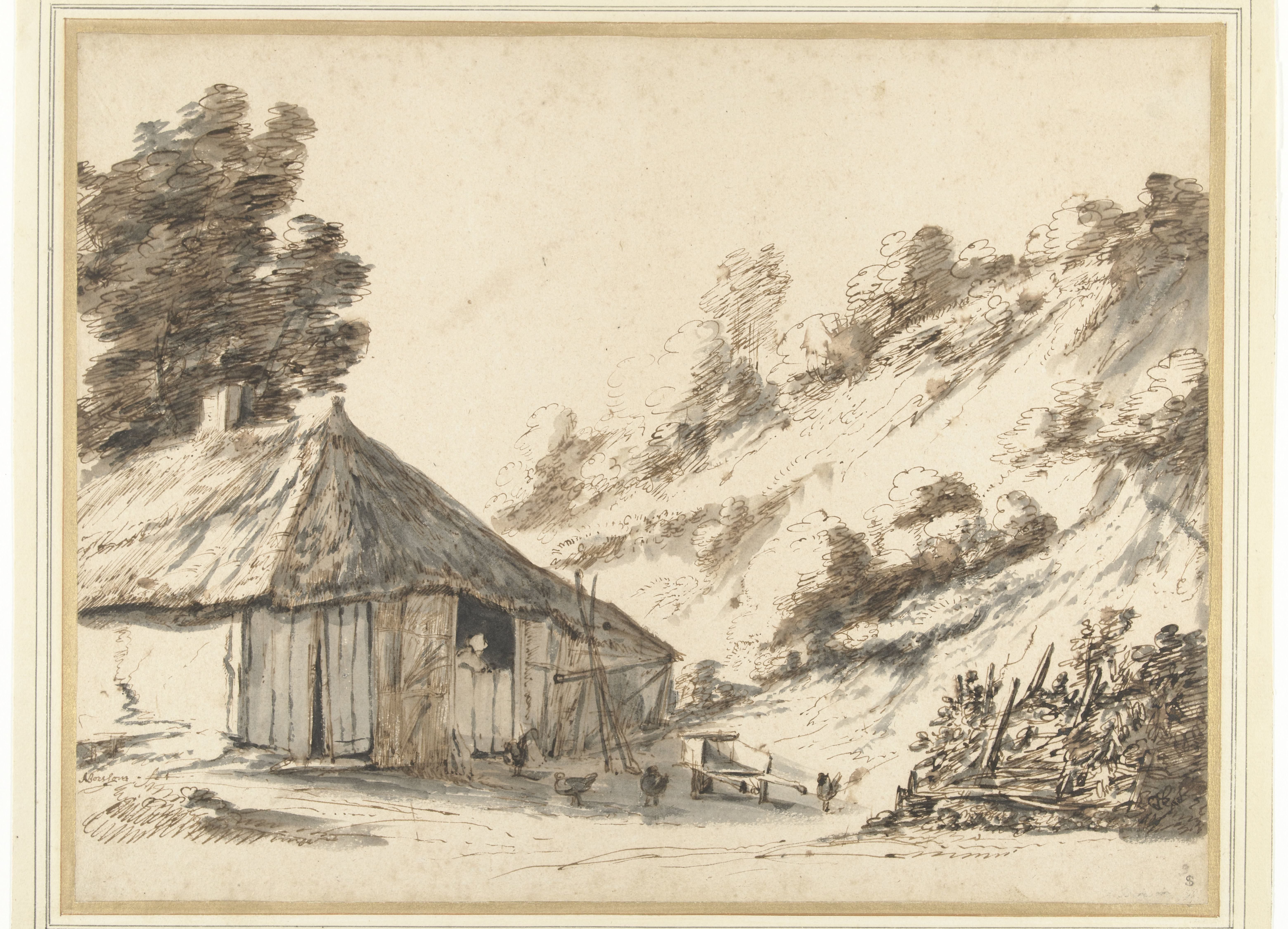 Boerderij bij een zandheuvel