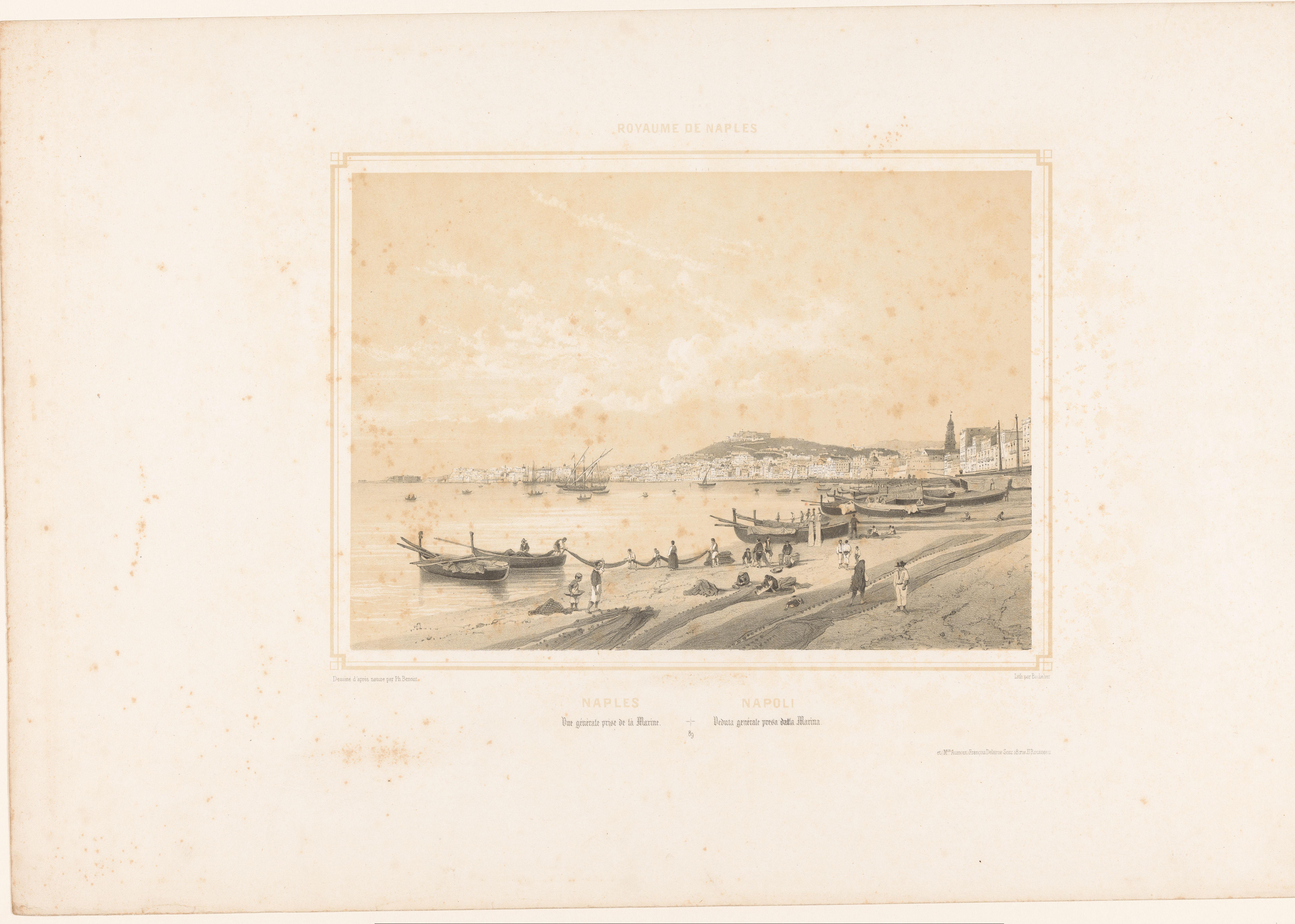 Vissersboten op het strand van Napels