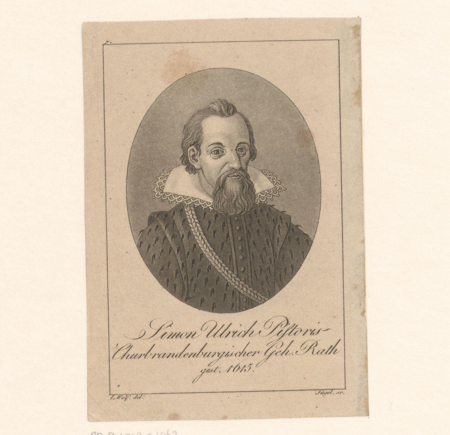 Portret van Simon Ulrich Pistoris