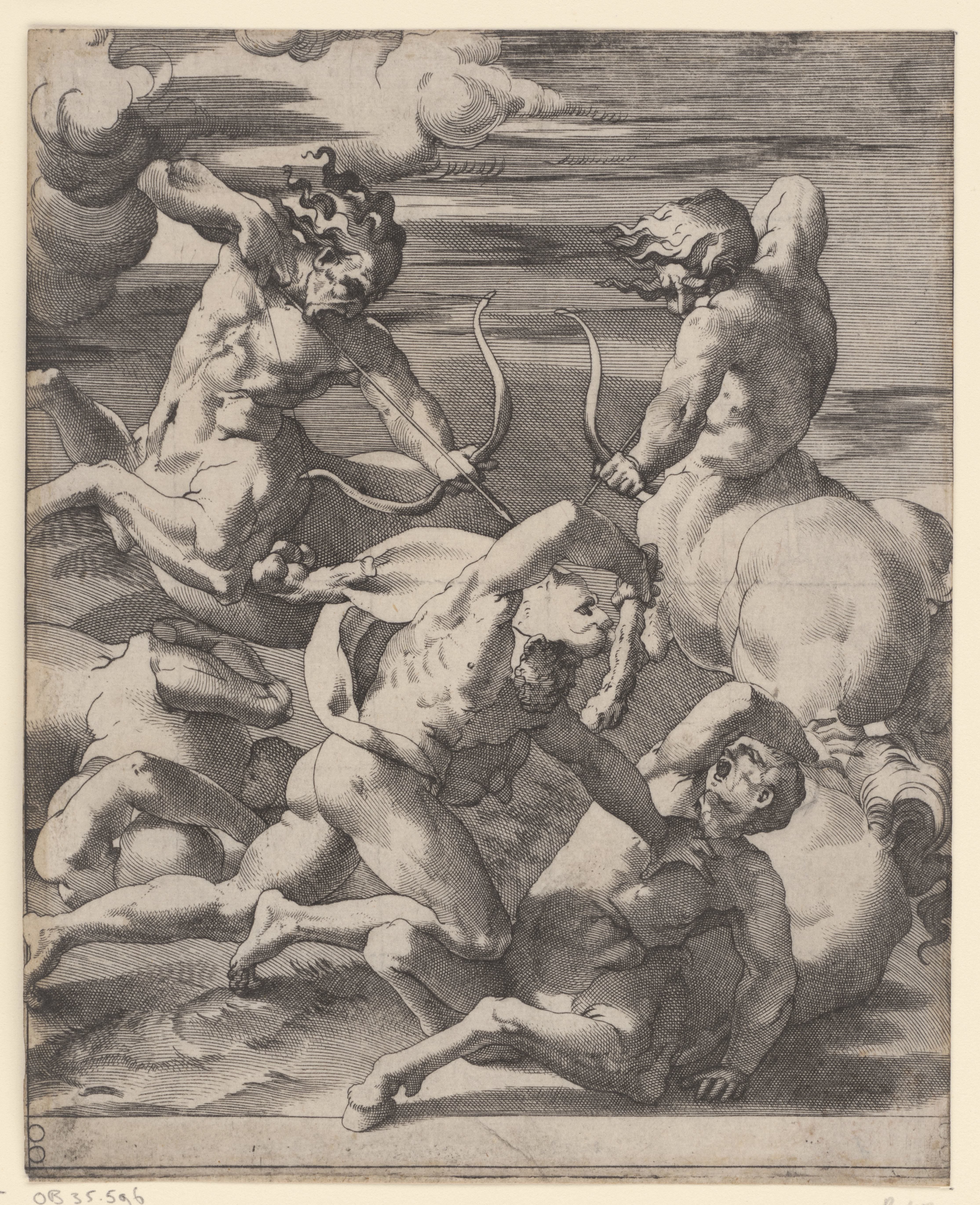 Hercules in gevecht met centauren