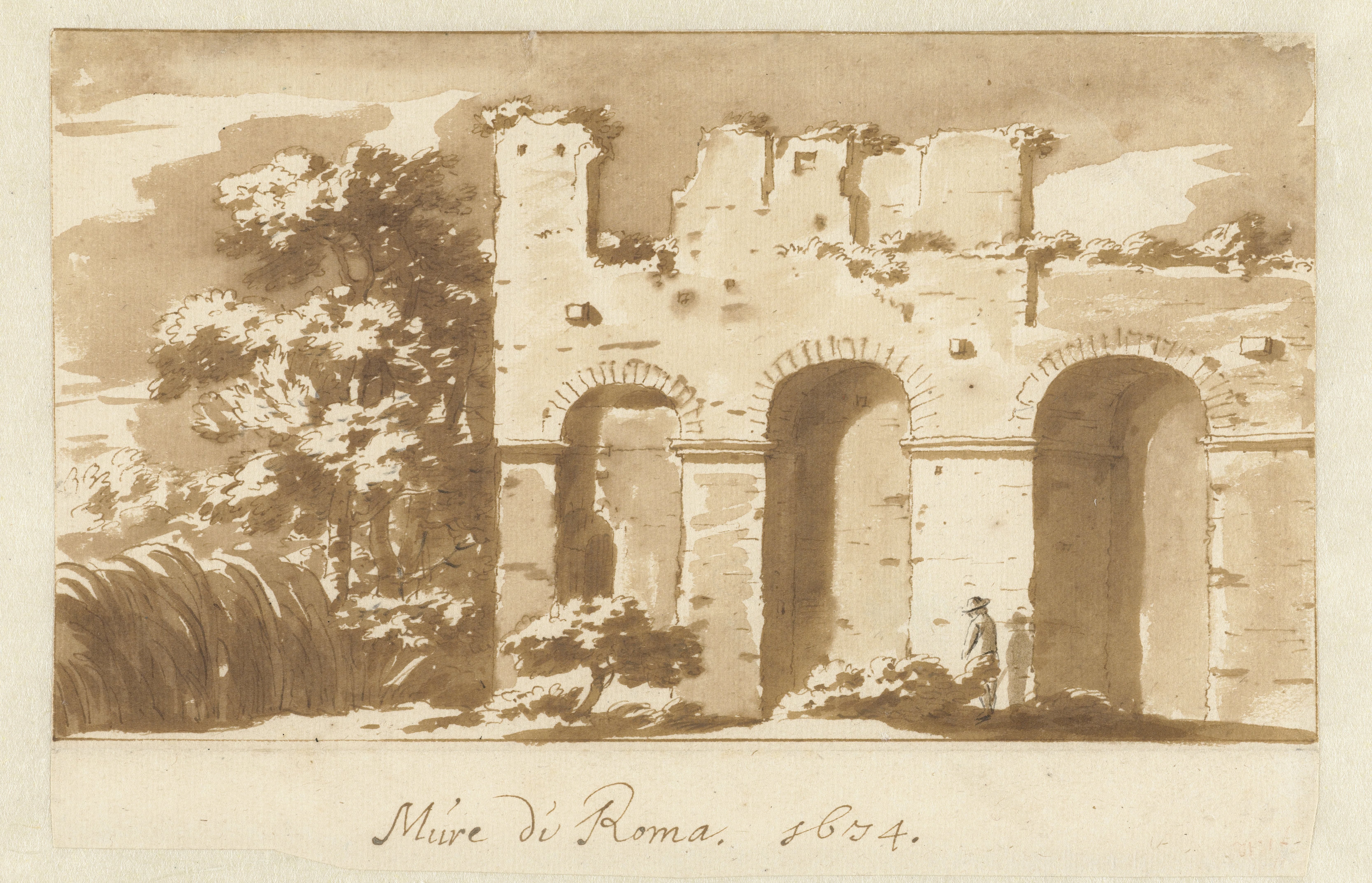 Oude muur te Rome