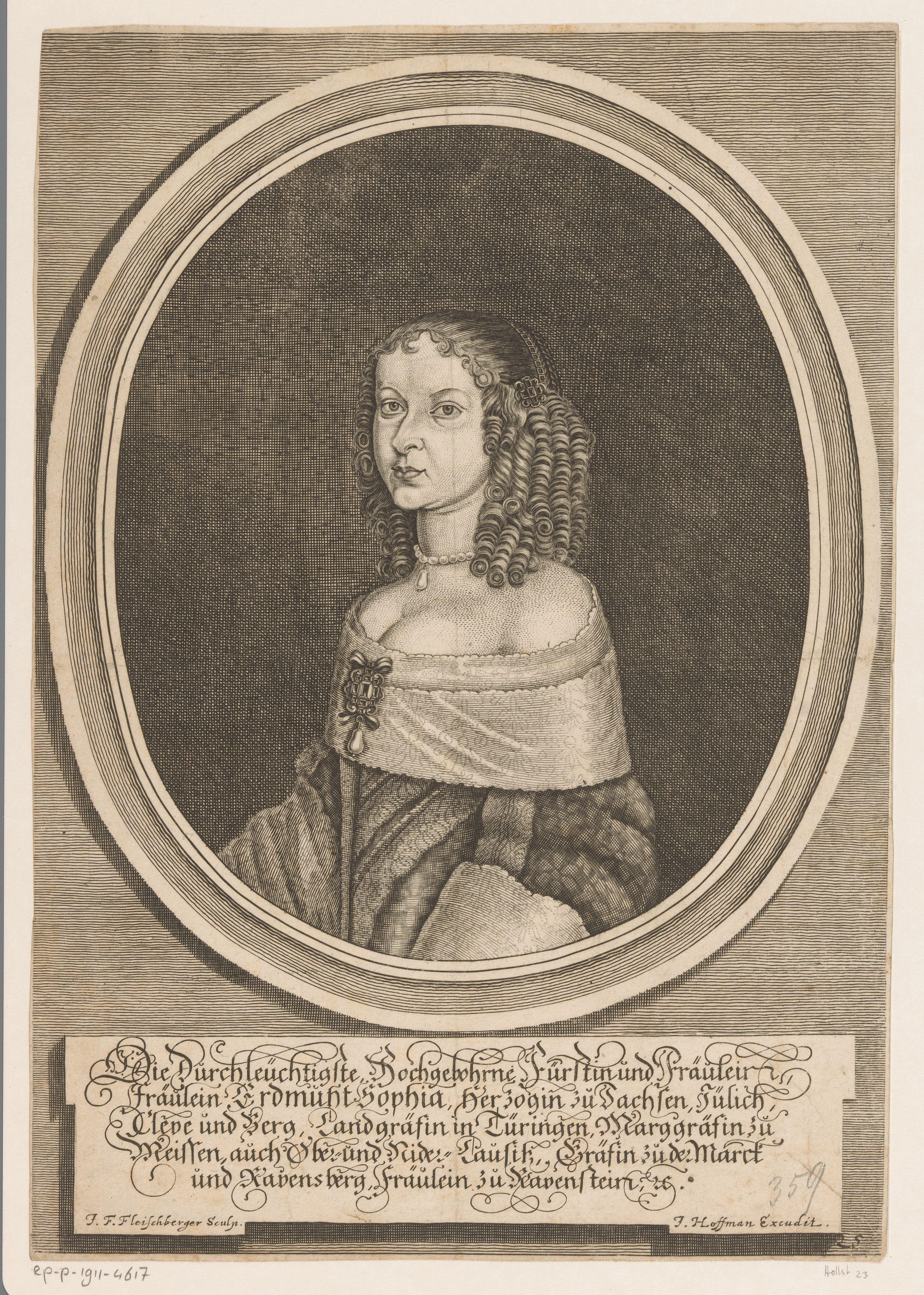 Portret van Erdmuthe Sophia van Saksen