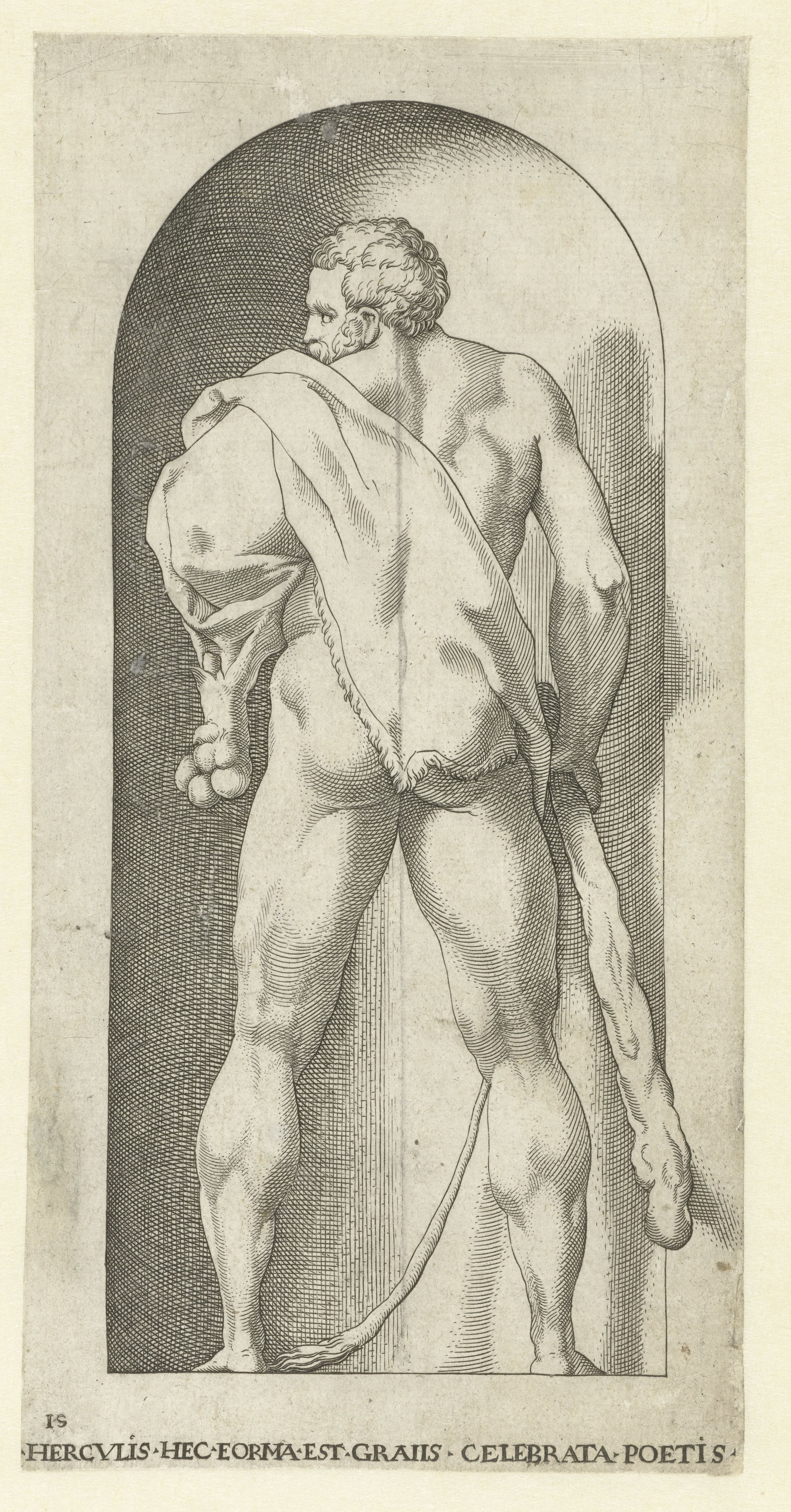 Hercules met knots en huid van een leeuw