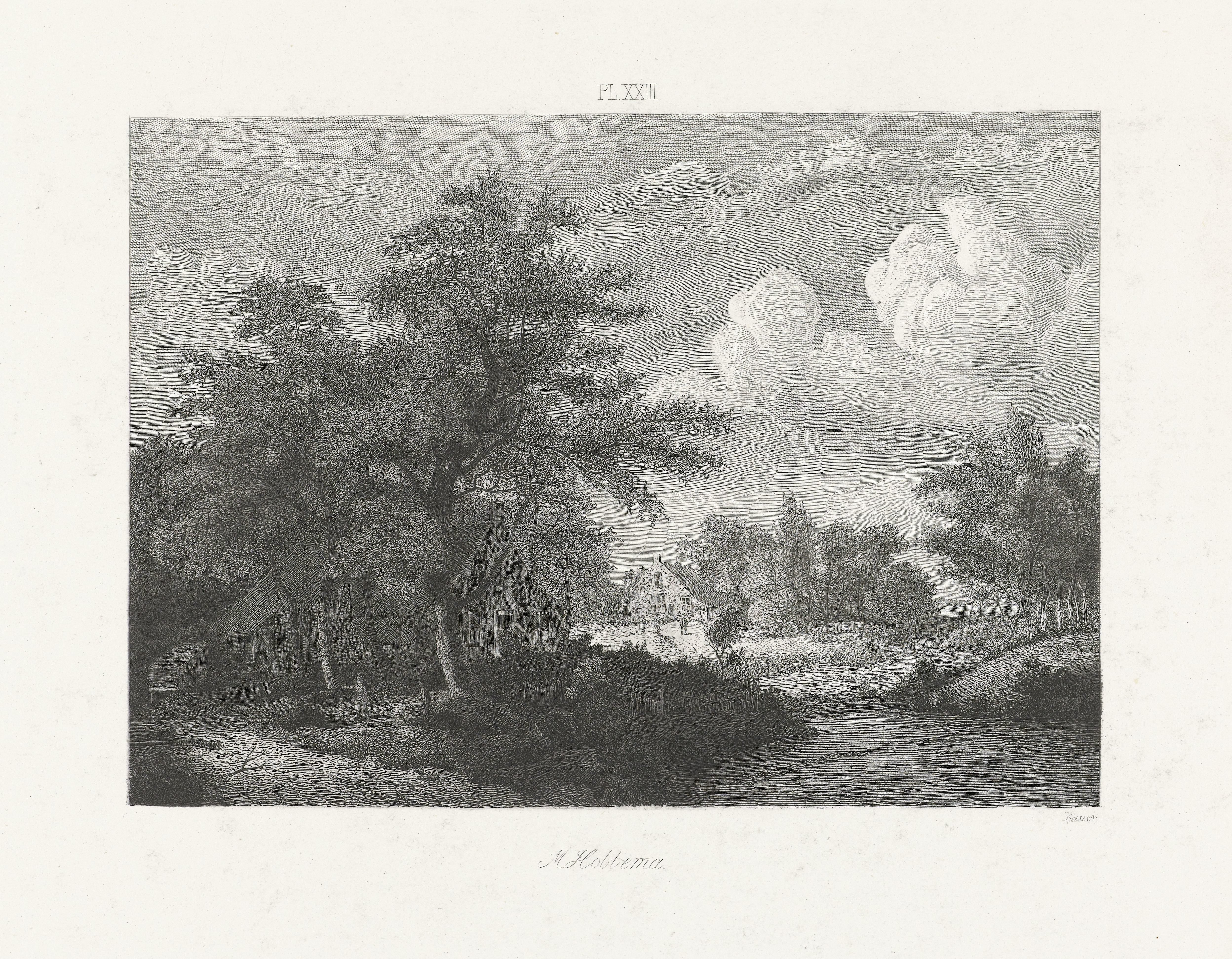 Landschap met twee huizen