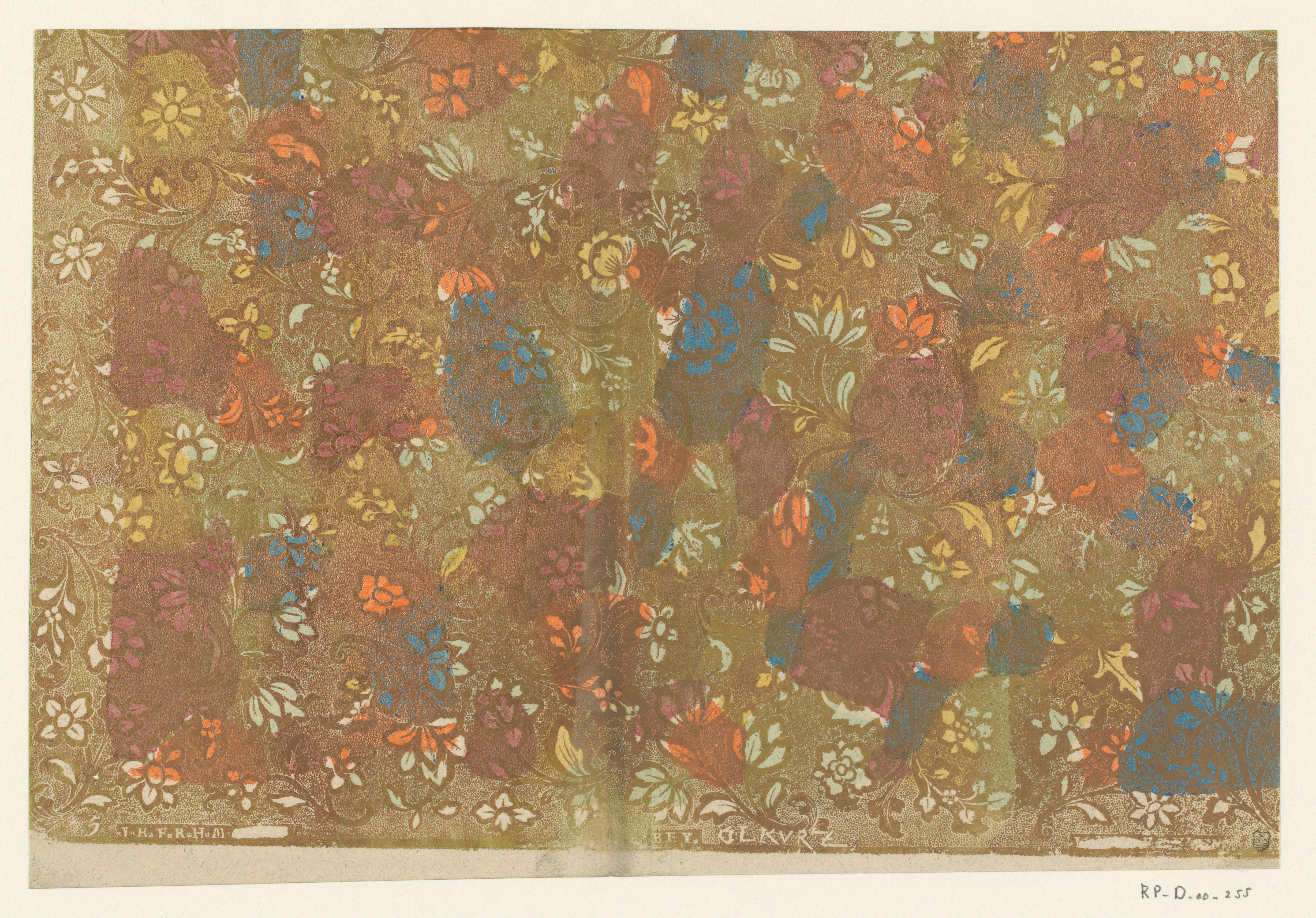 Blad met bloemen en bladeren met puntenfond