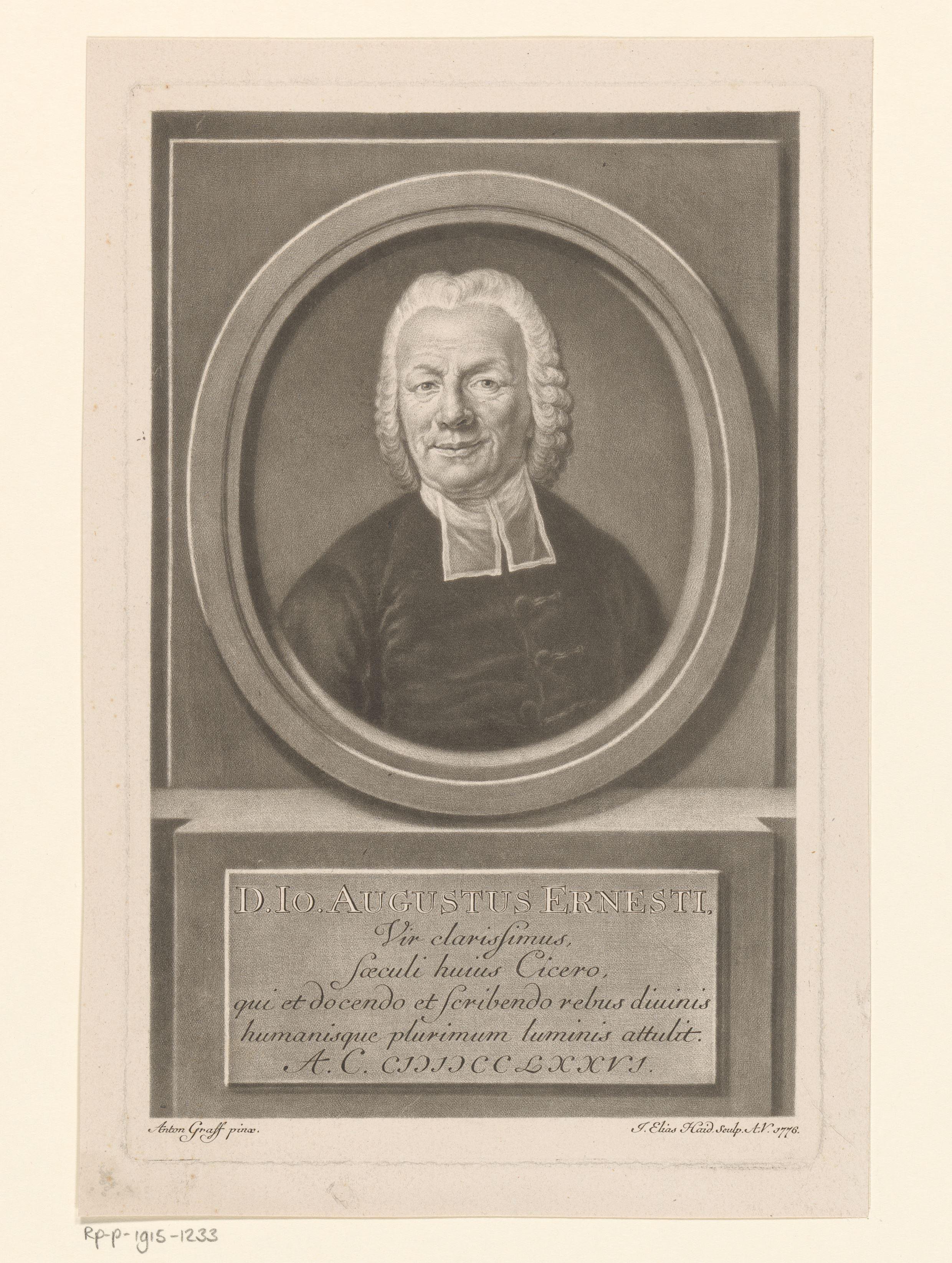 Portret van Johann August Ernesti