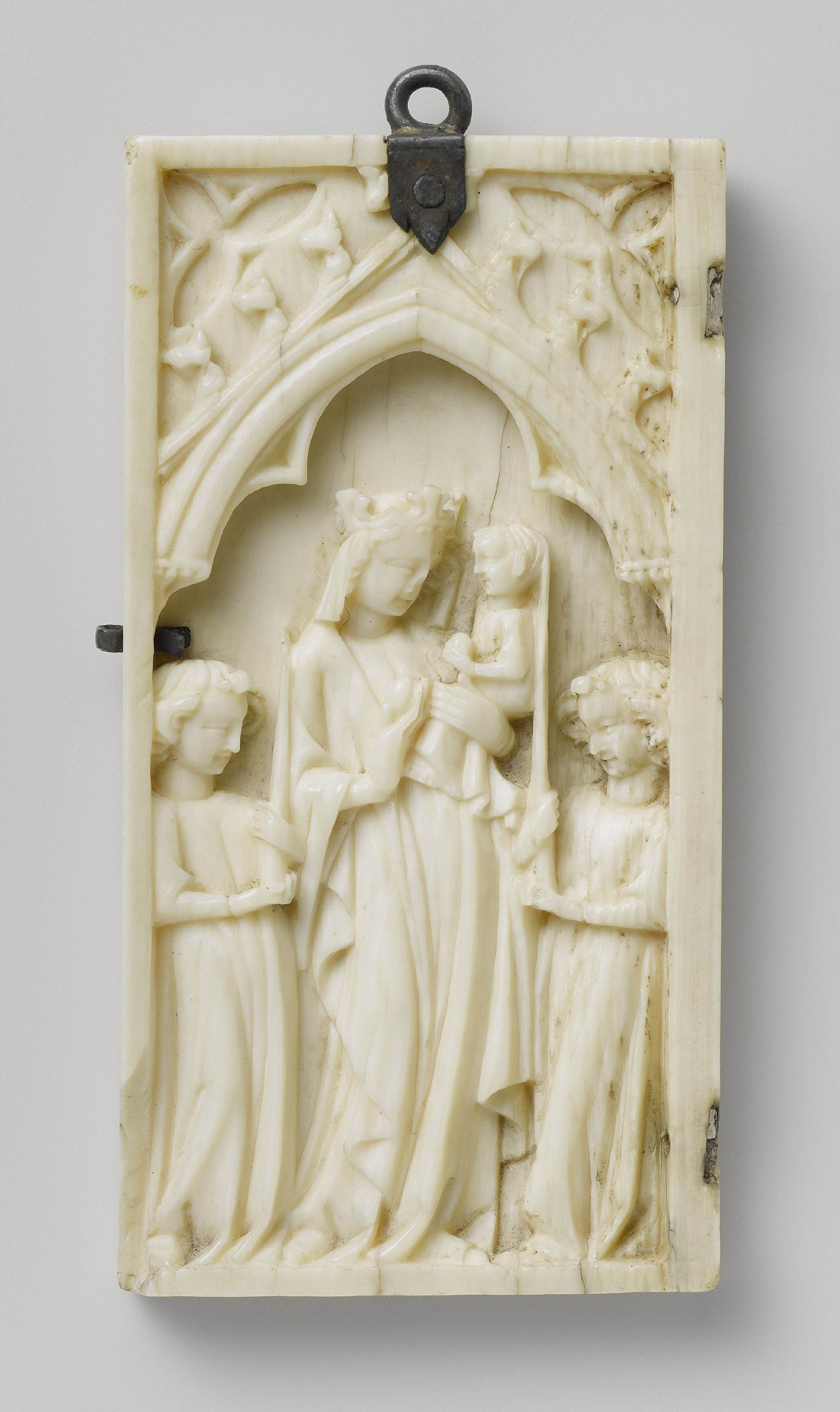 Left wing of a diptych, Virgin and Child flanked by Angels